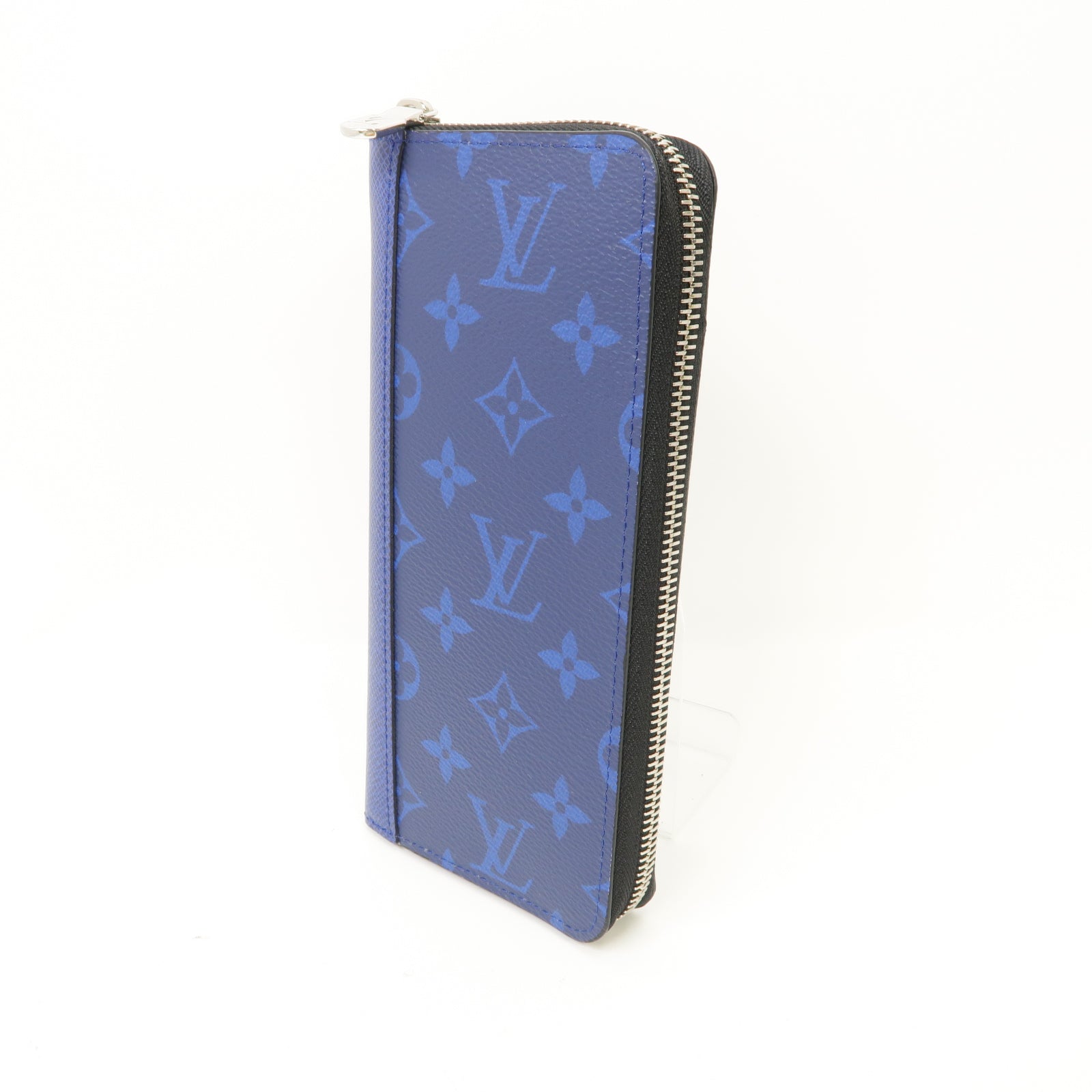 LOUIS VUITTON Taigarama Zippy Wallet Vertical銀扣長錢包藍色