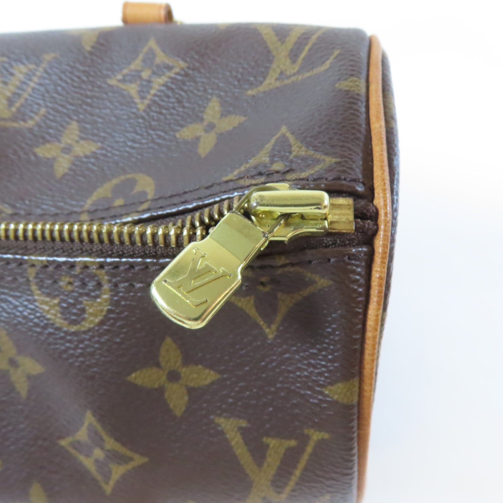 LOUIS VUITTON Monogram Papillon PM金扣手挽袋啡色