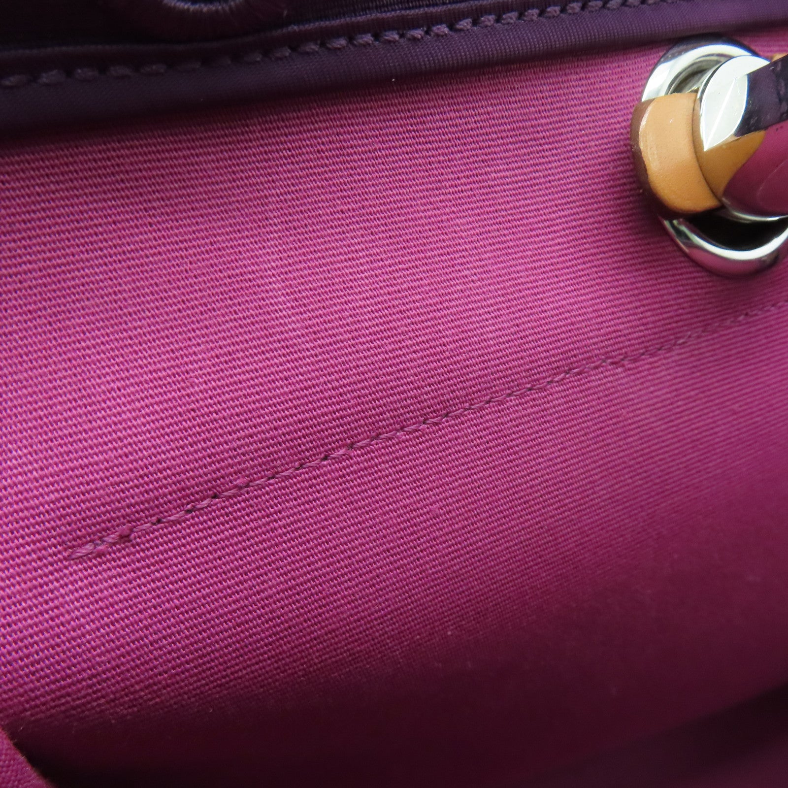 HERMES 帆布Herbag 31銀扣手挽肩背兩用袋紫色