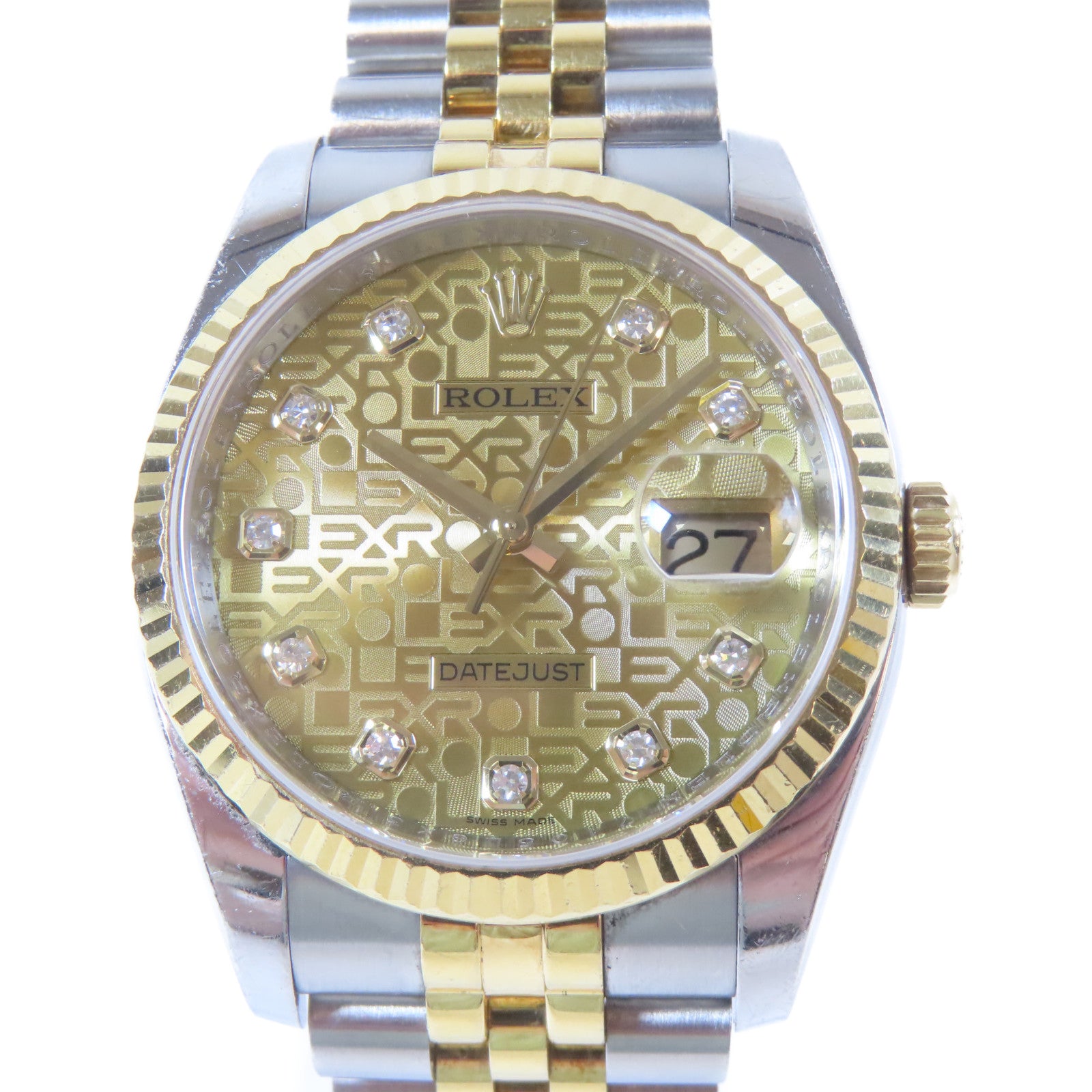 ROLEX Datejust 36mm18K黃金/不鏽鋼手錶自動機芯金色