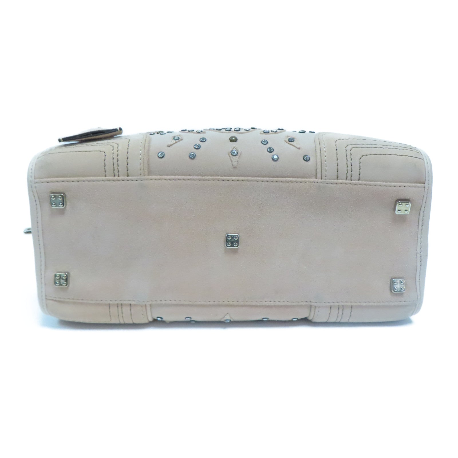 LOEWE 【激減優惠】麂皮/牛皮皮革Hand Bag銀扣手挽袋粉紅色