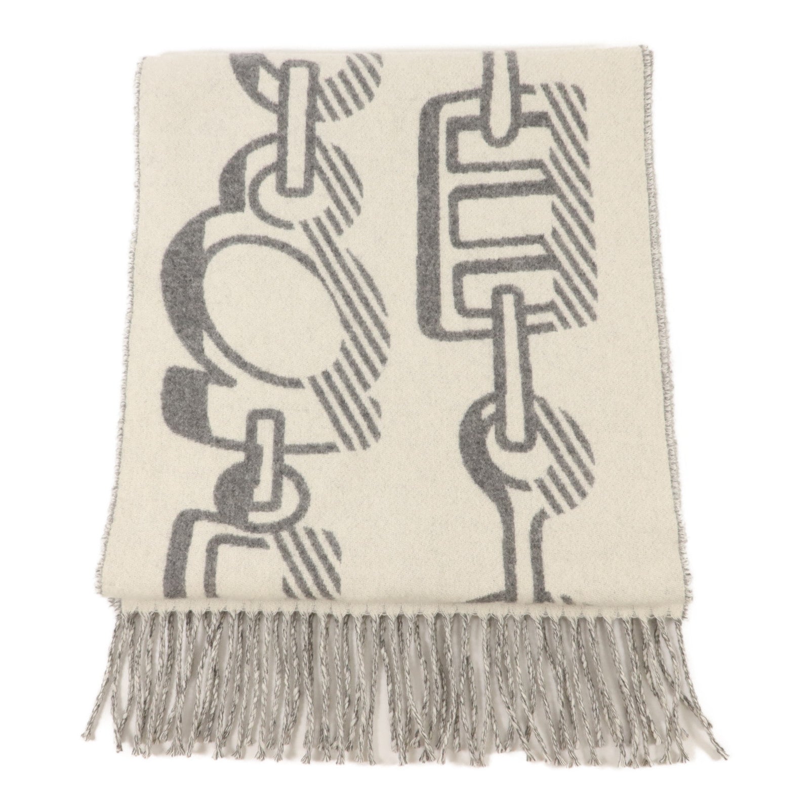 HERMES 羊絨Casaque Do Re Boucles Scarf 30x140頸巾