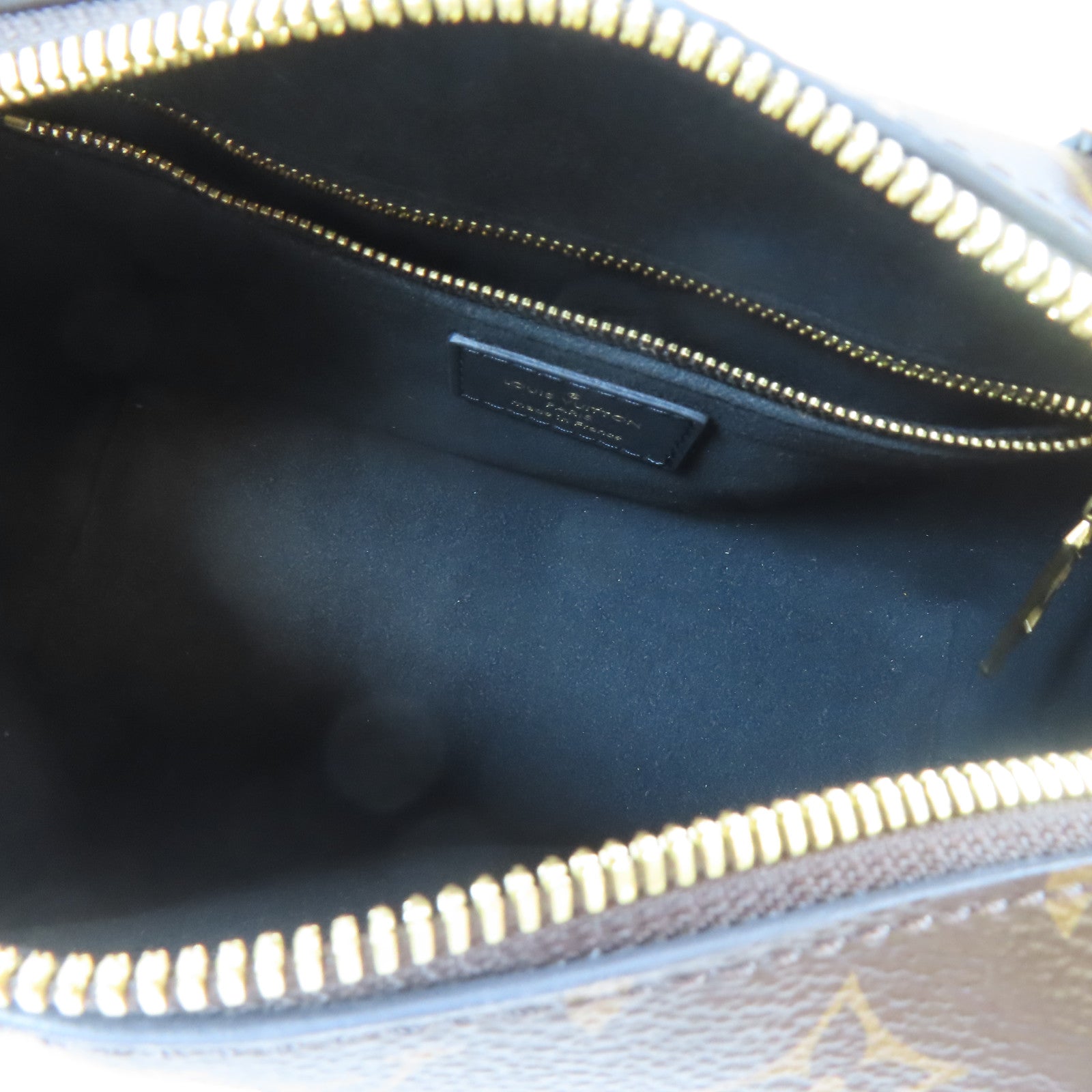 LOUIS VUITTON Monogram Petite Malle Souple金扣手挽肩背兩用袋棕色/黑色