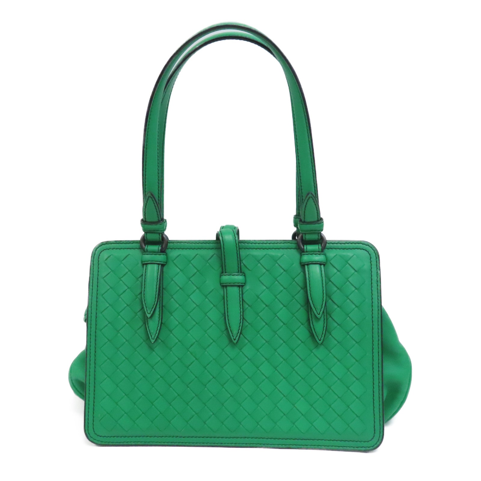 BOTTEGA VENETA 【激減優惠】織紋羊皮皮革Shoulder Bag肩背袋綠色