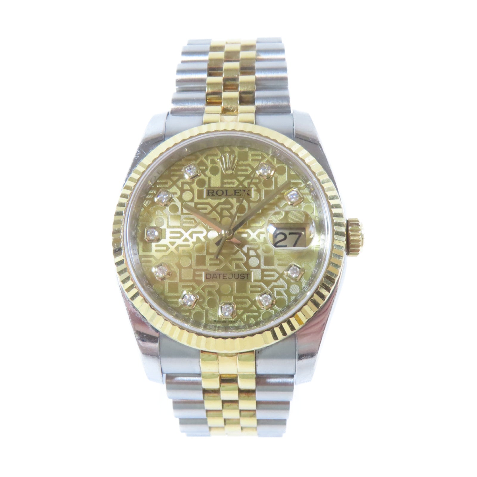 ROLEX Datejust 36mm18K黃金/不鏽鋼手錶自動機芯金色