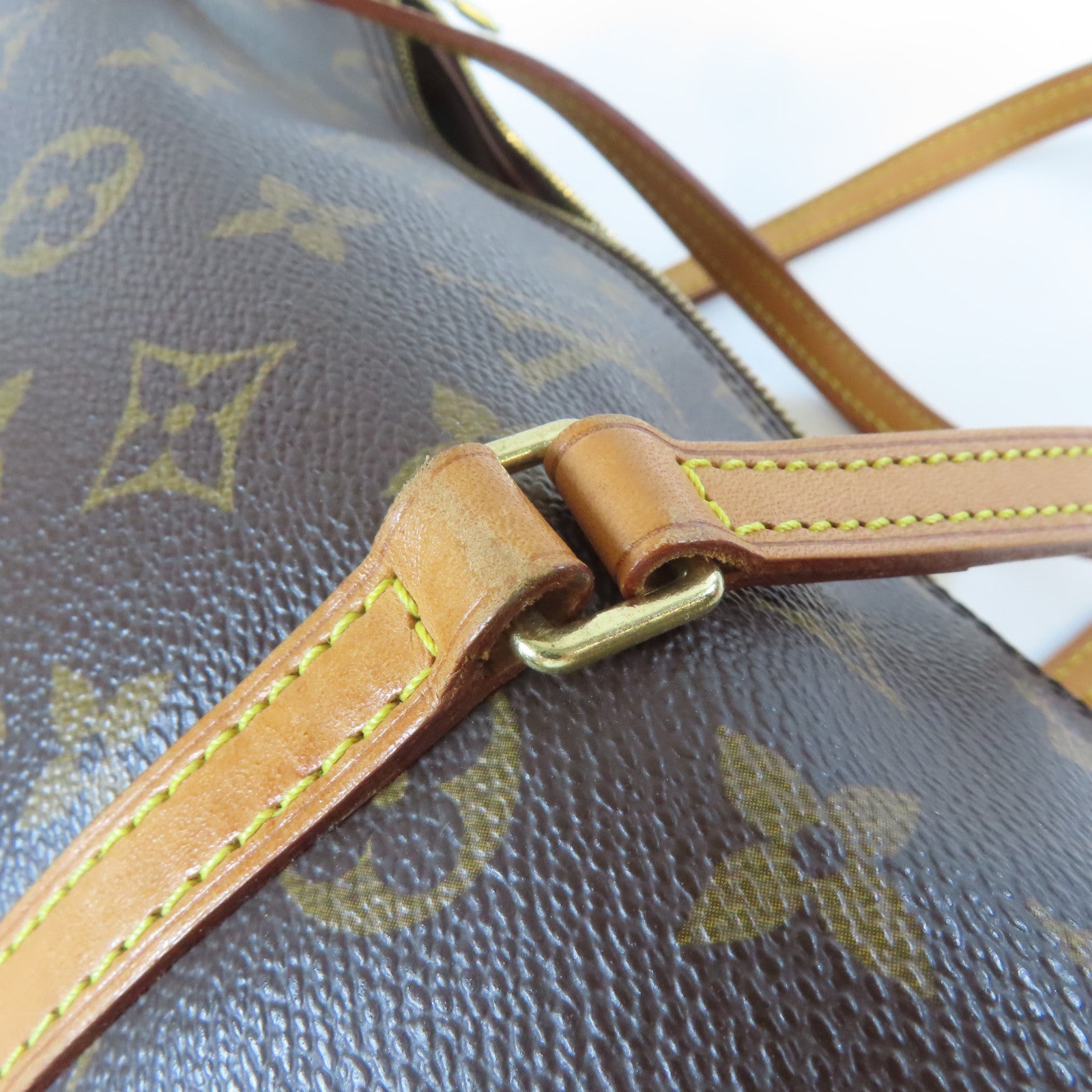 LOUIS VUITTON Monogram Papillon PM金扣手挽袋啡色
