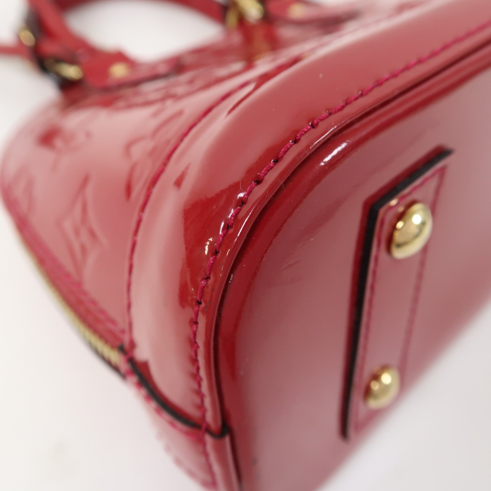 LOUIS VUITTON 【激減優惠】Monogram Vernis Alma BB金扣手挽肩背兩用袋紅色