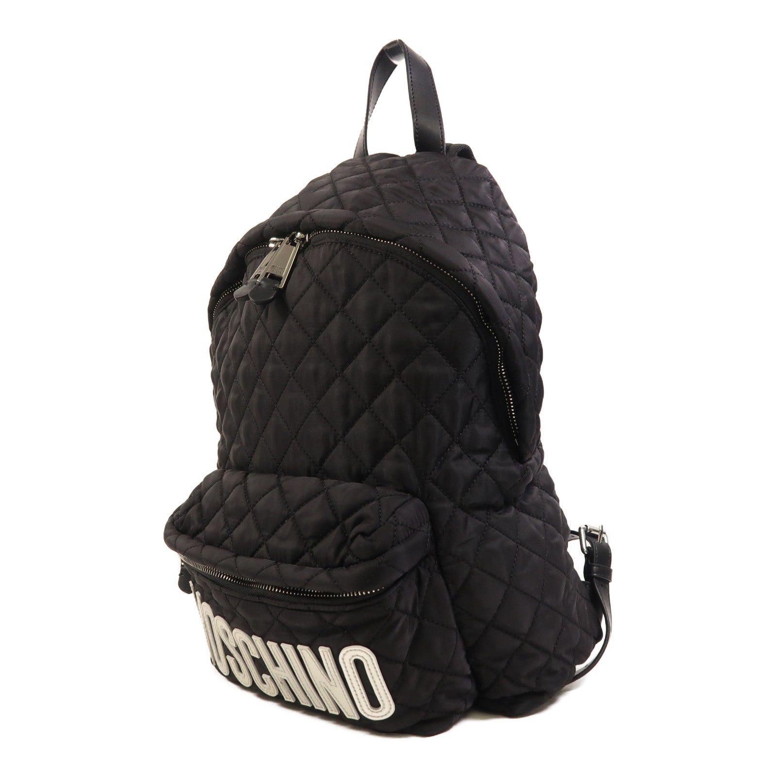 MOSCHINO 尼龍Backpack銀扣背包