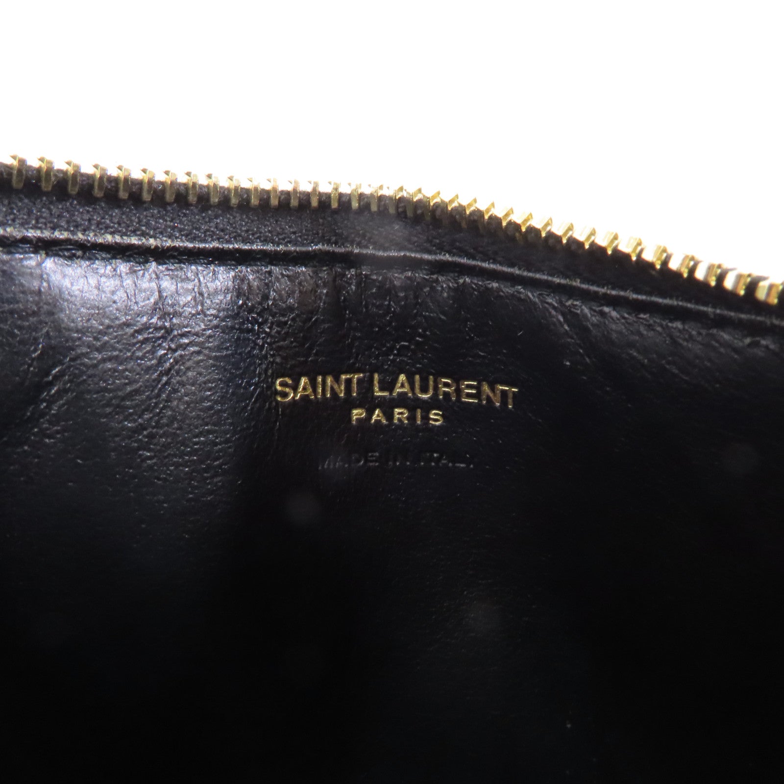 SAINT LAURENT 牛皮皮革Card Case金扣卡片套黑色