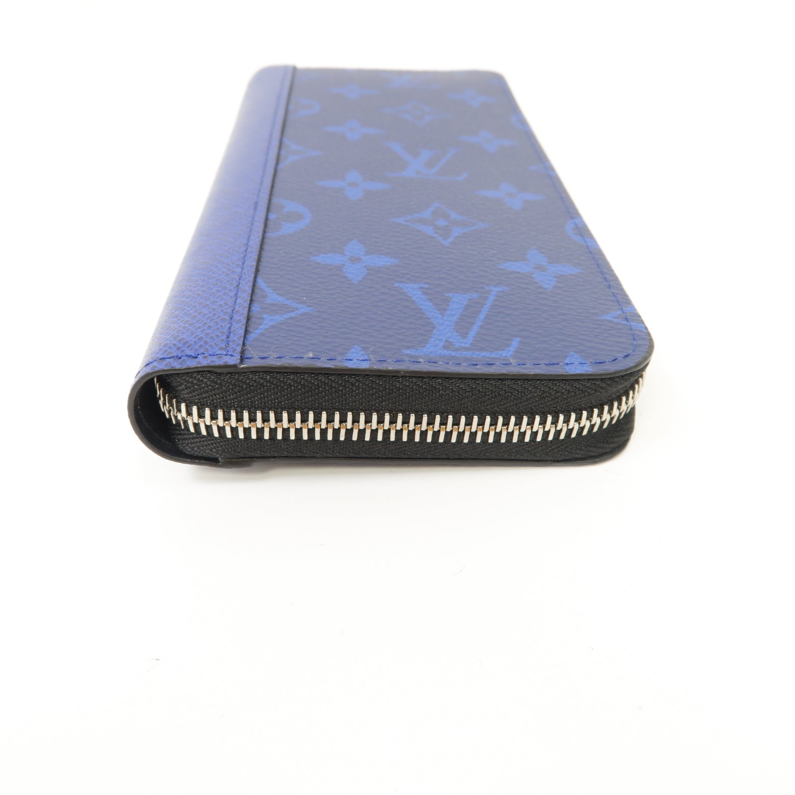 LOUIS VUITTON Taigarama Zippy Wallet Vertical銀扣長錢包藍色