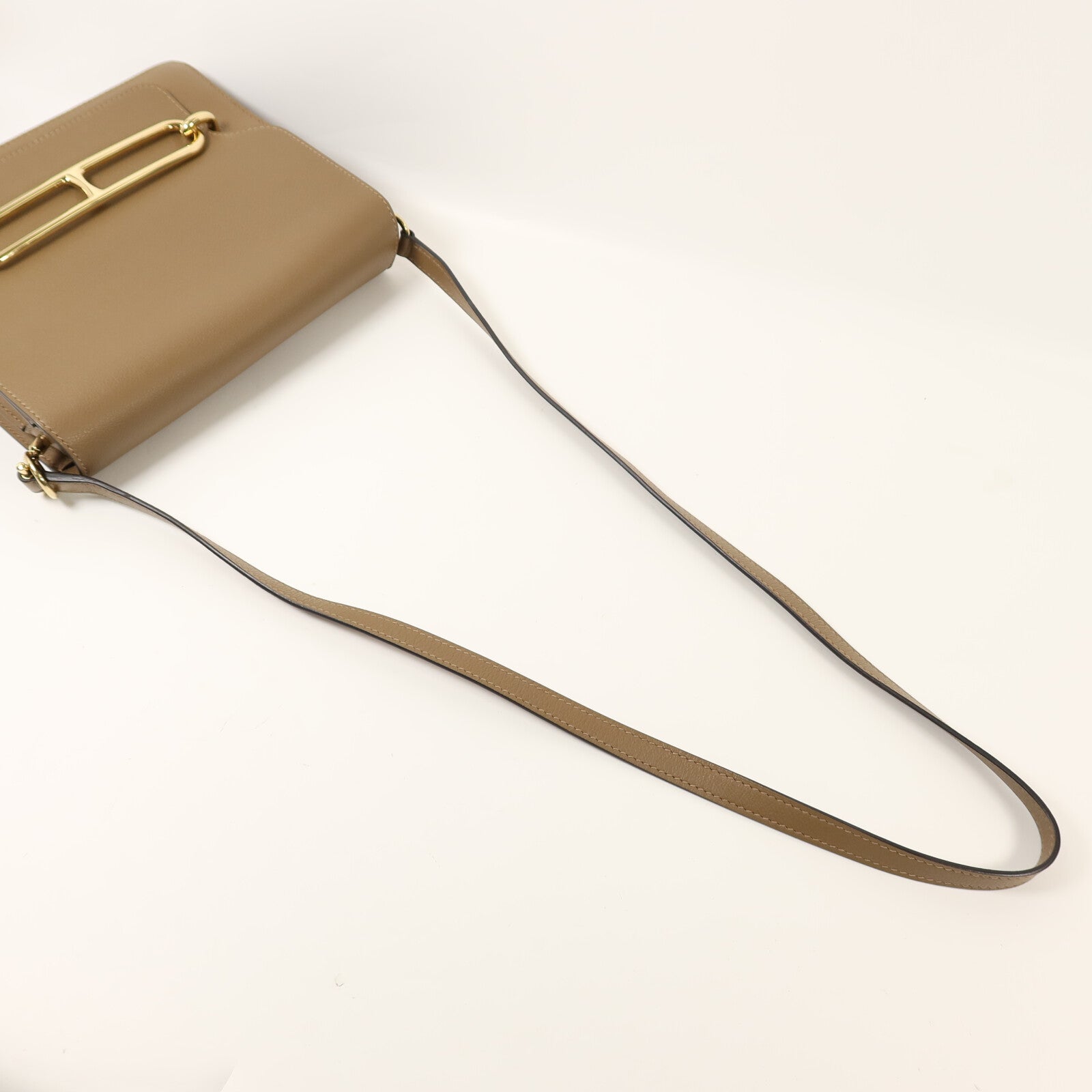 HERMES Evercolor皮革Roulis 23金扣肩背袋Alezan
