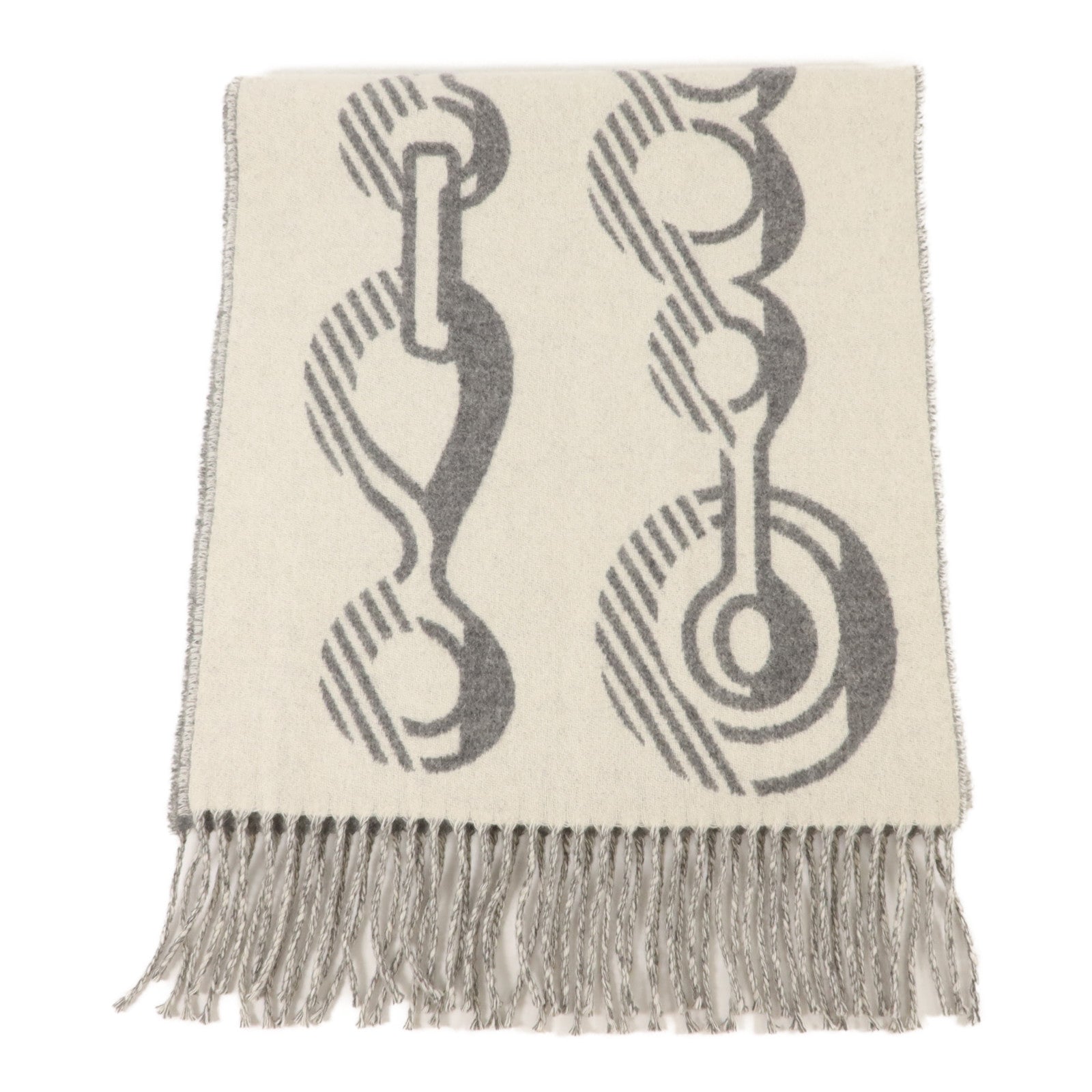 HERMES 羊絨Casaque Do Re Boucles Scarf 30x140頸巾
