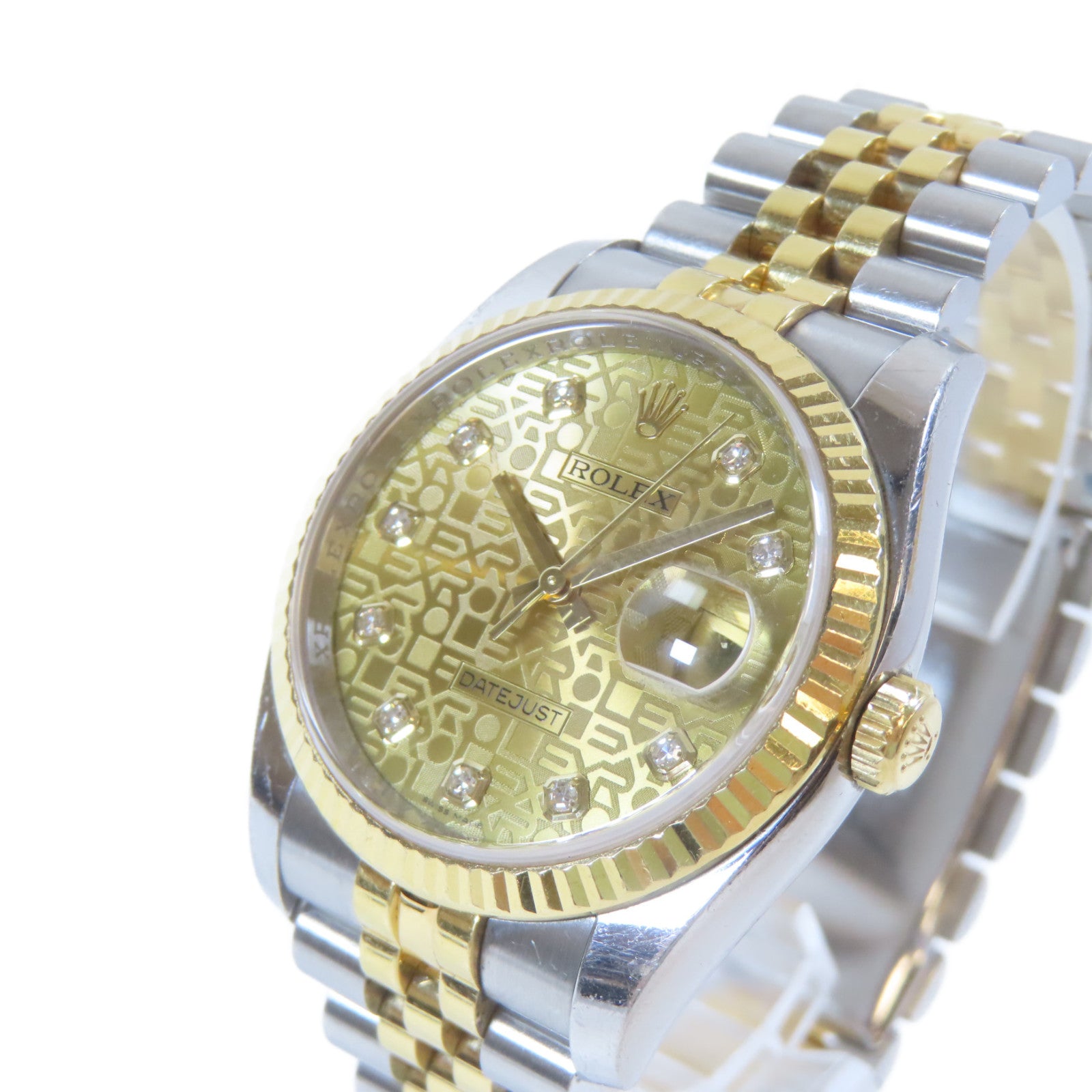 ROLEX Datejust 36mm18K黃金/不鏽鋼手錶自動機芯金色