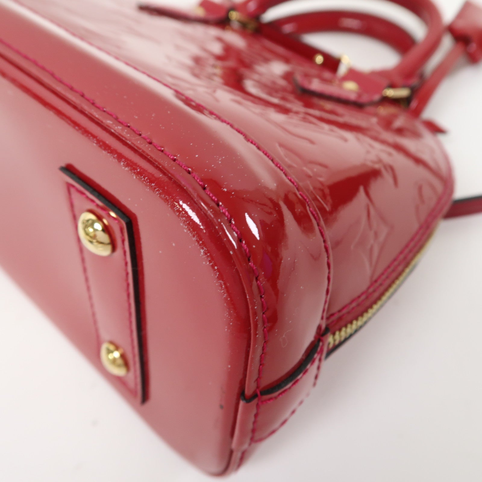 LOUIS VUITTON 【激減優惠】Monogram Vernis Alma BB金扣手挽肩背兩用袋紅色