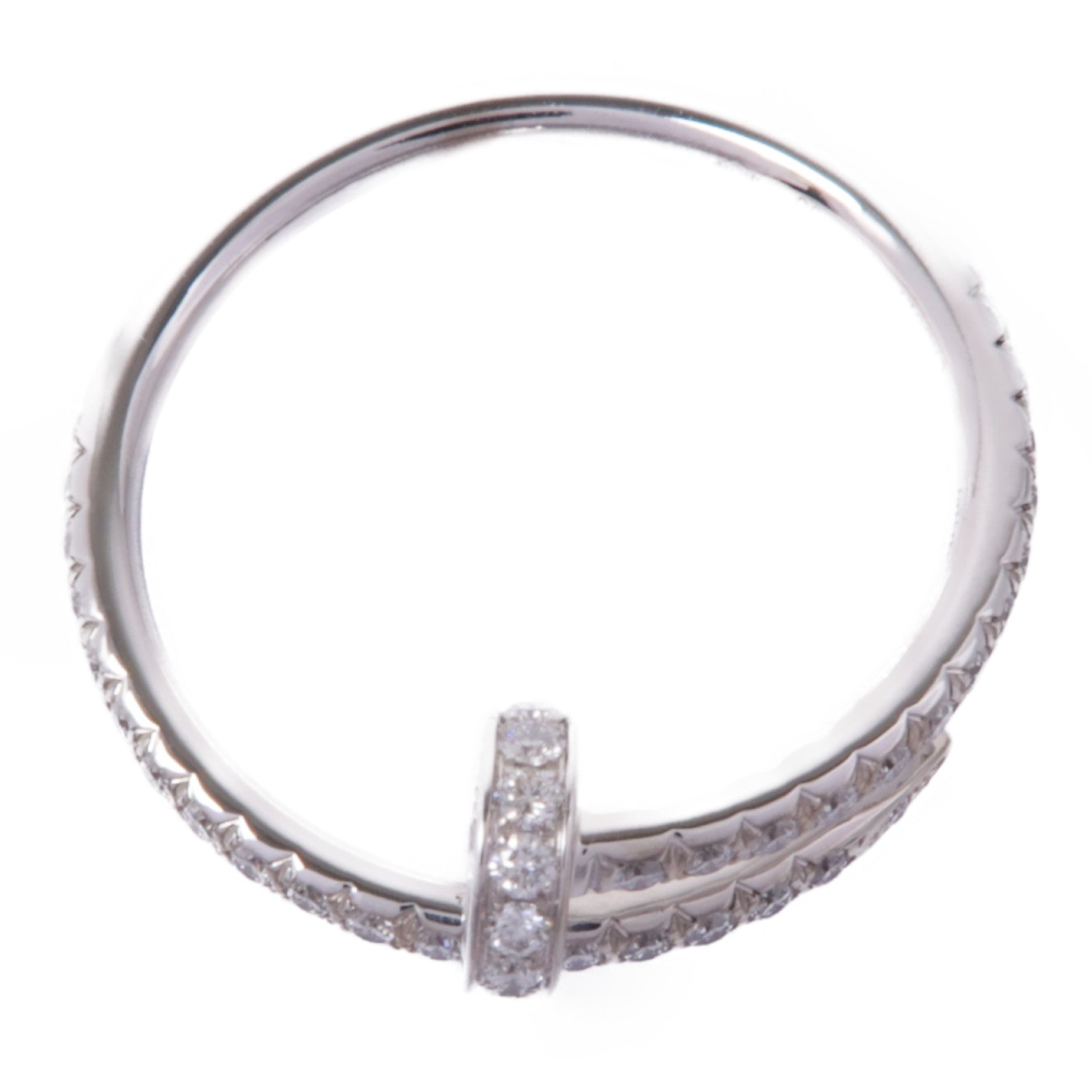 CARTIER Juste Un Clou Ring B4231600 Diamond 18K White Gold Cartier#54 US#7.25