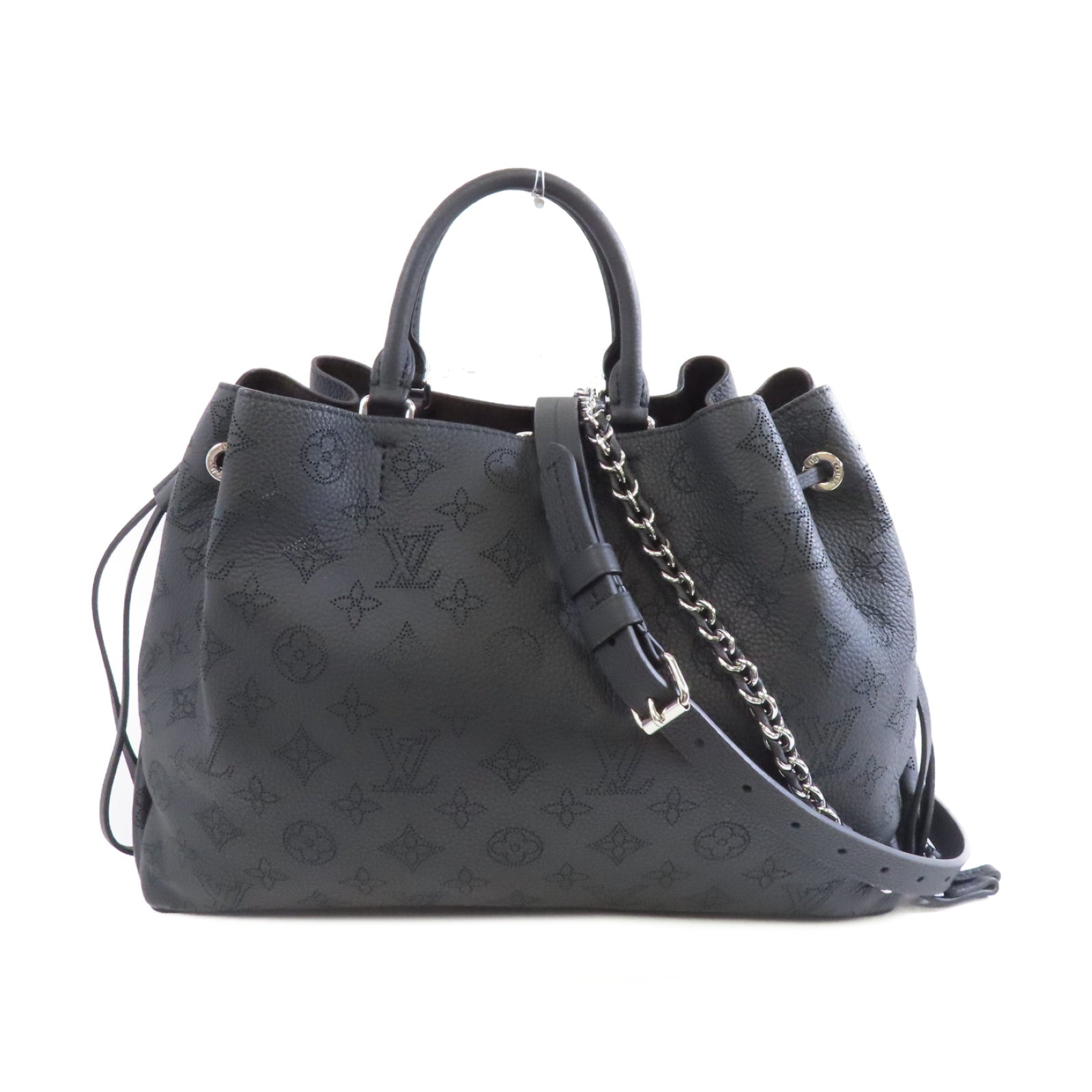 LOUIS VUITTON Monogram Empreinte Bella Tote銀扣手挽肩背兩用袋黑色