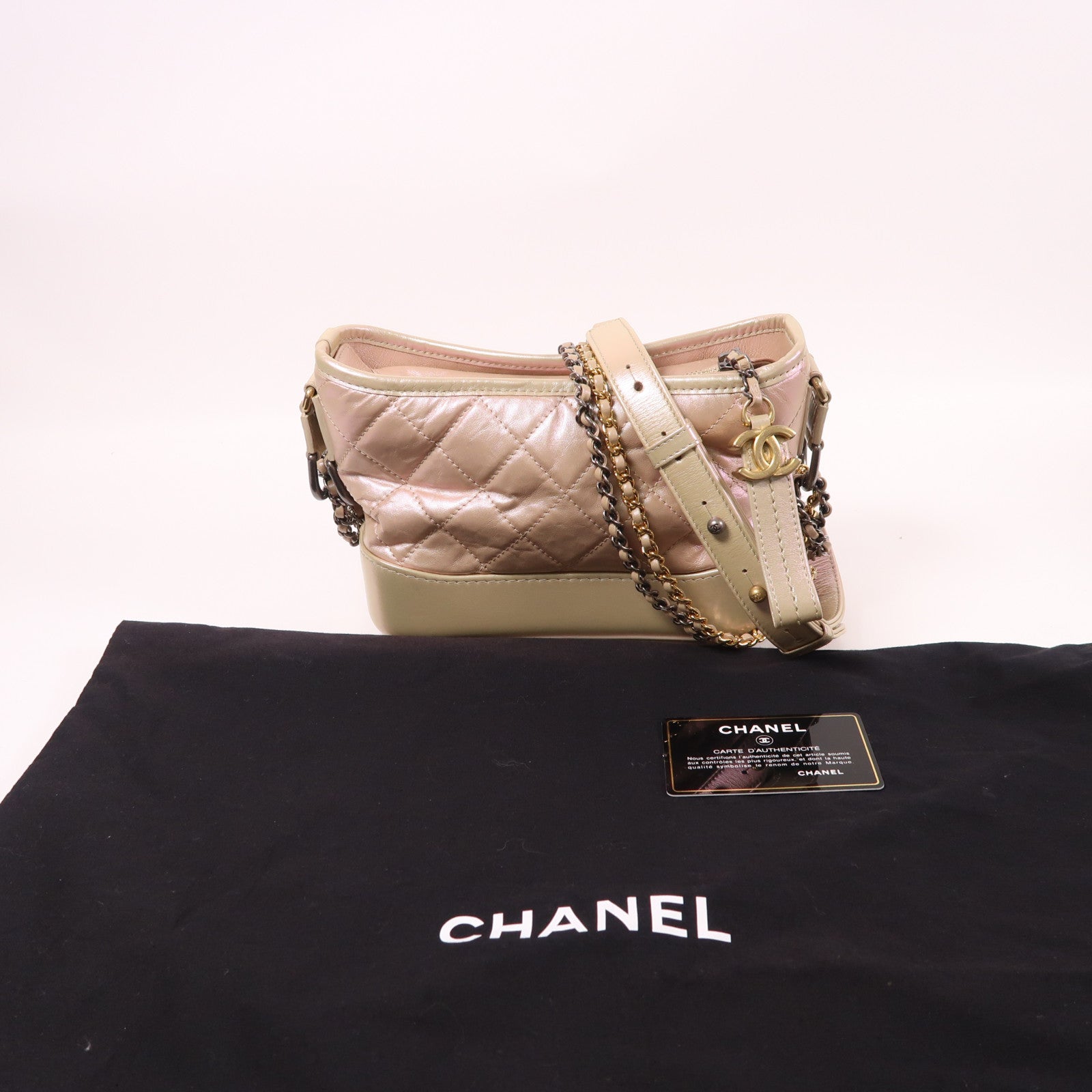 CHANEL 【激減優惠】皮革Gabrielle鏈帶肩背袋