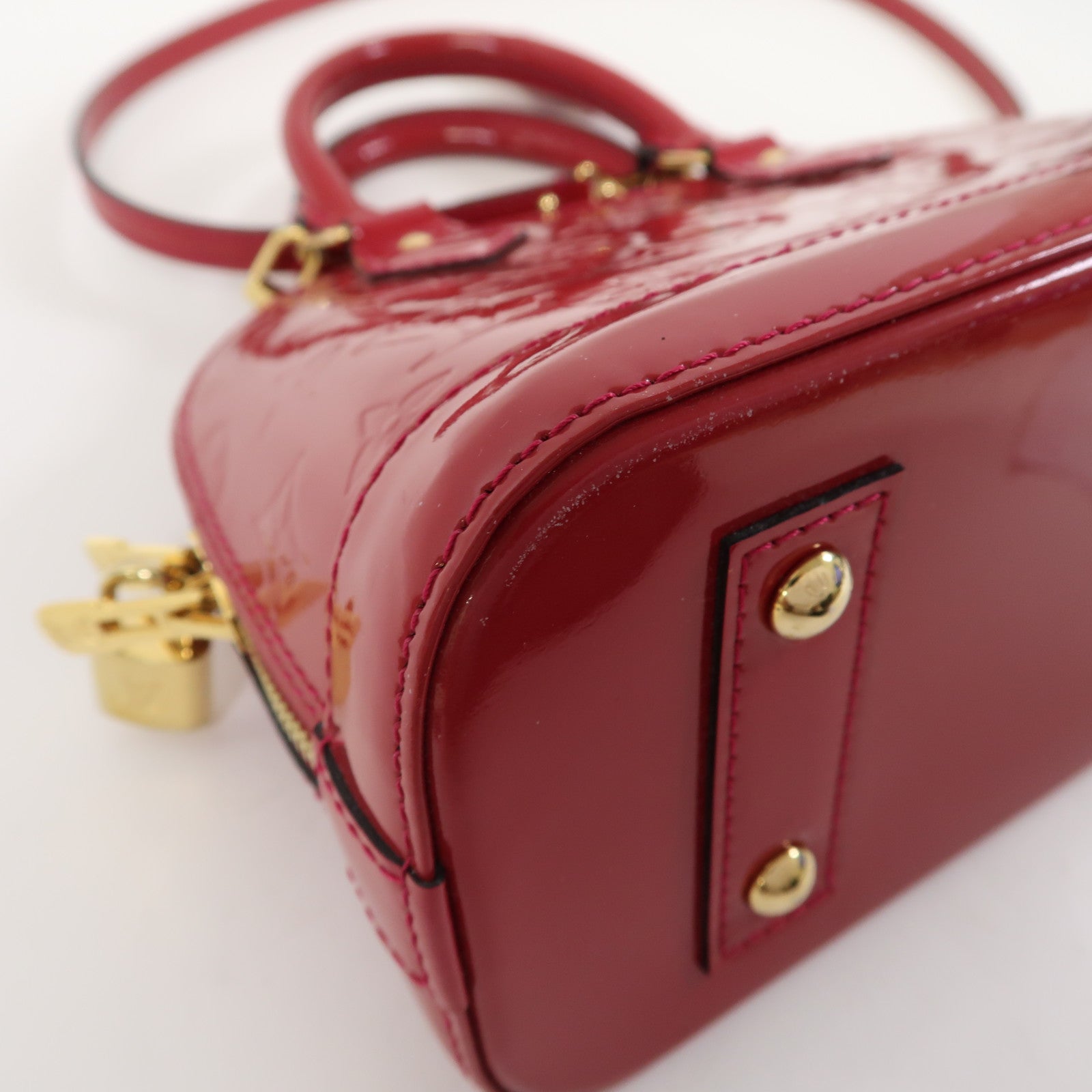 LOUIS VUITTON 【激減優惠】Monogram Vernis Alma BB金扣手挽肩背兩用袋紅色