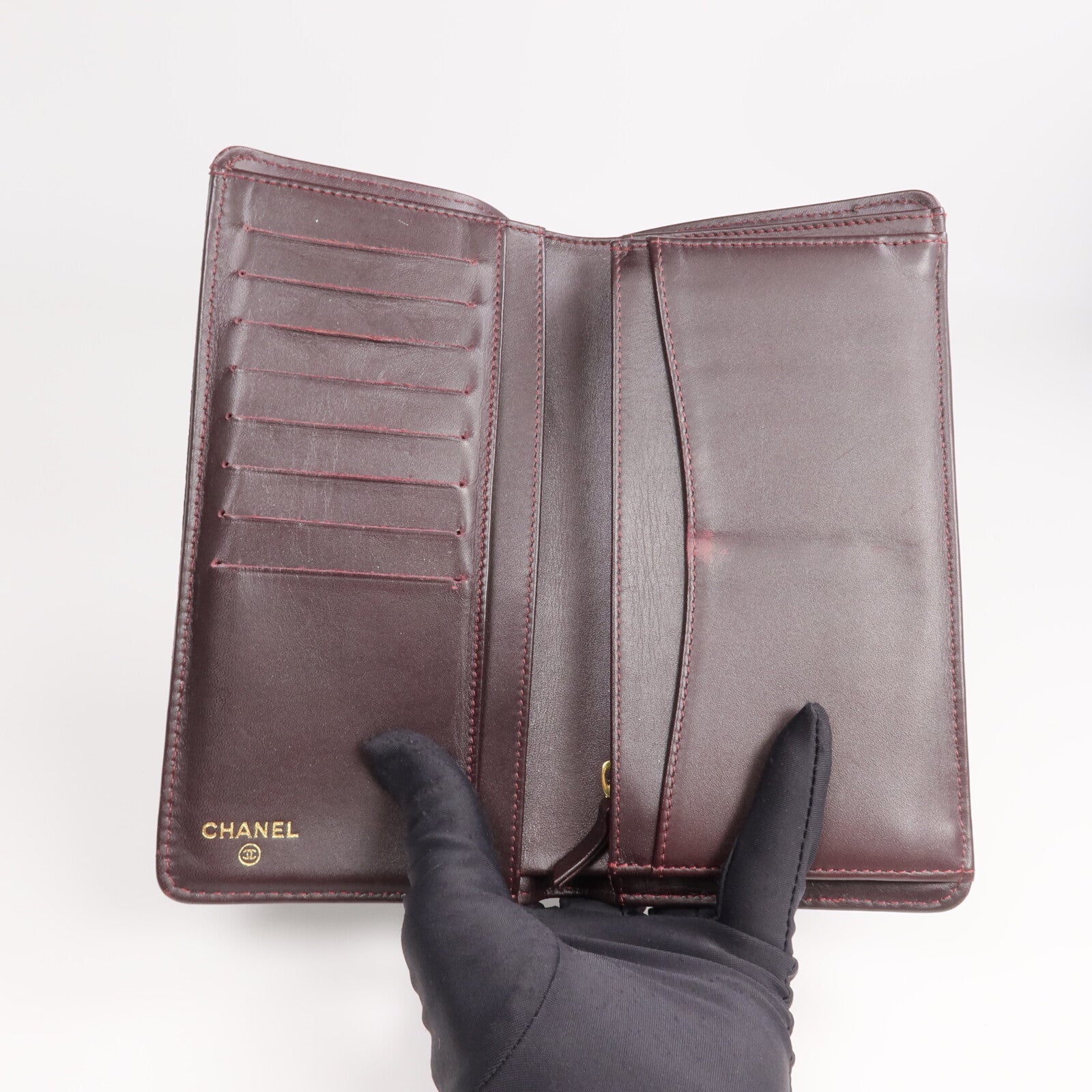 CHANEL 牛皮皮革Classic Flap Long Wallet金扣長錢包