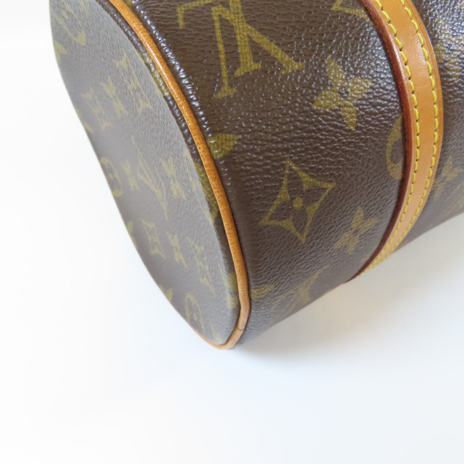 LOUIS VUITTON Monogram Papillon PM金扣手挽袋啡色