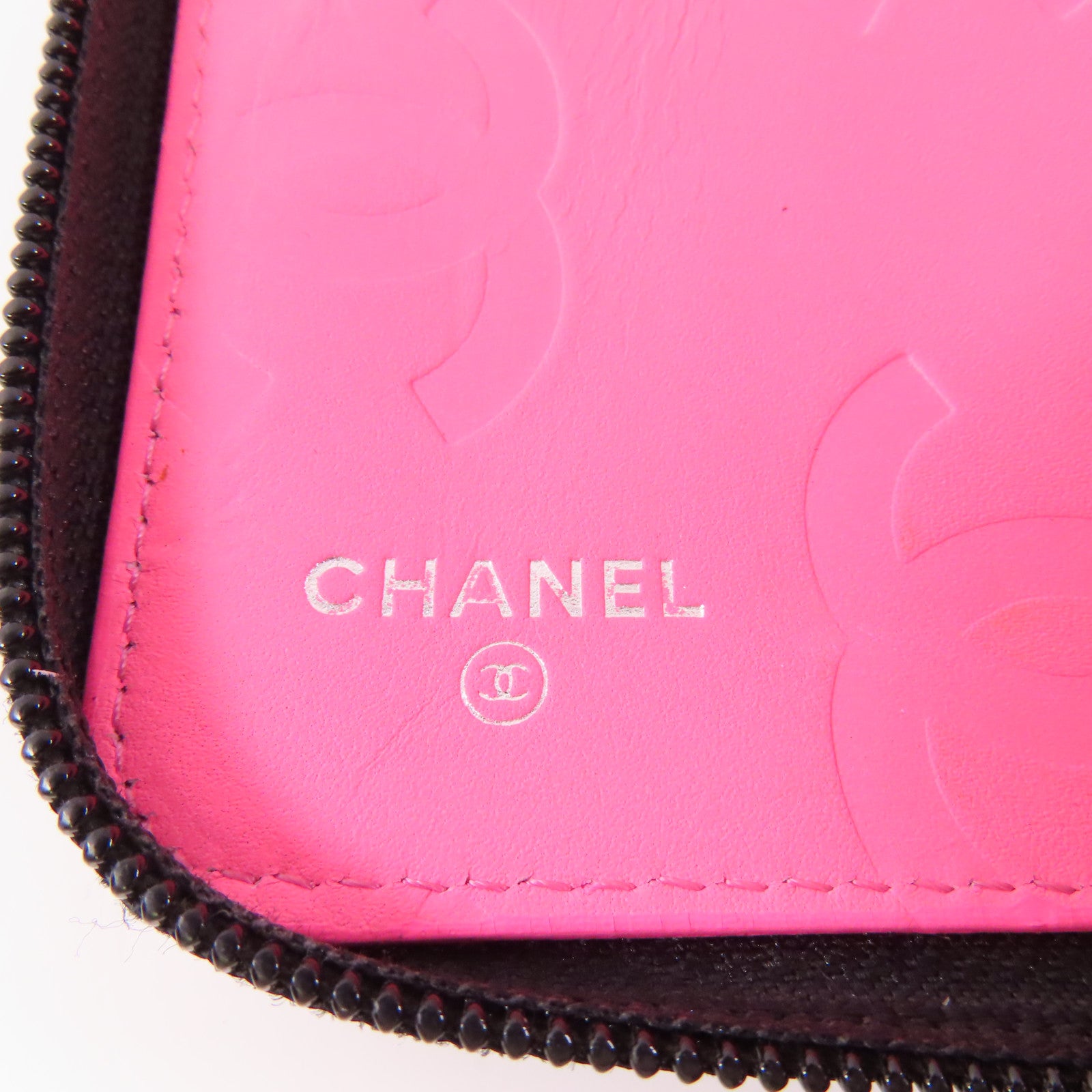 CHANEL 【激減優惠】牛皮皮革Cambon Zipper Wallet銀扣長錢包