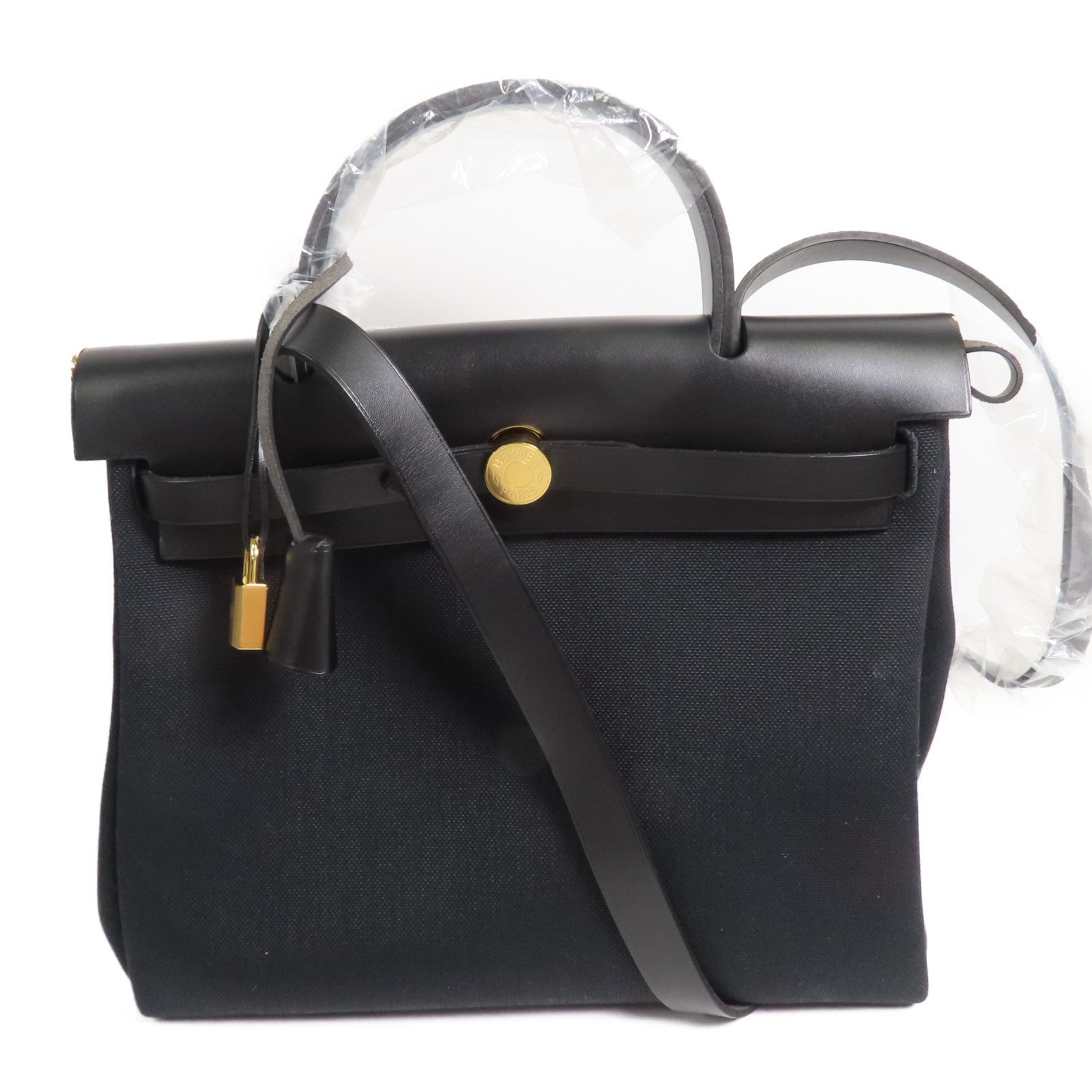 HERMES 帆布Herbag Zip 31手挽肩背兩用袋Noir