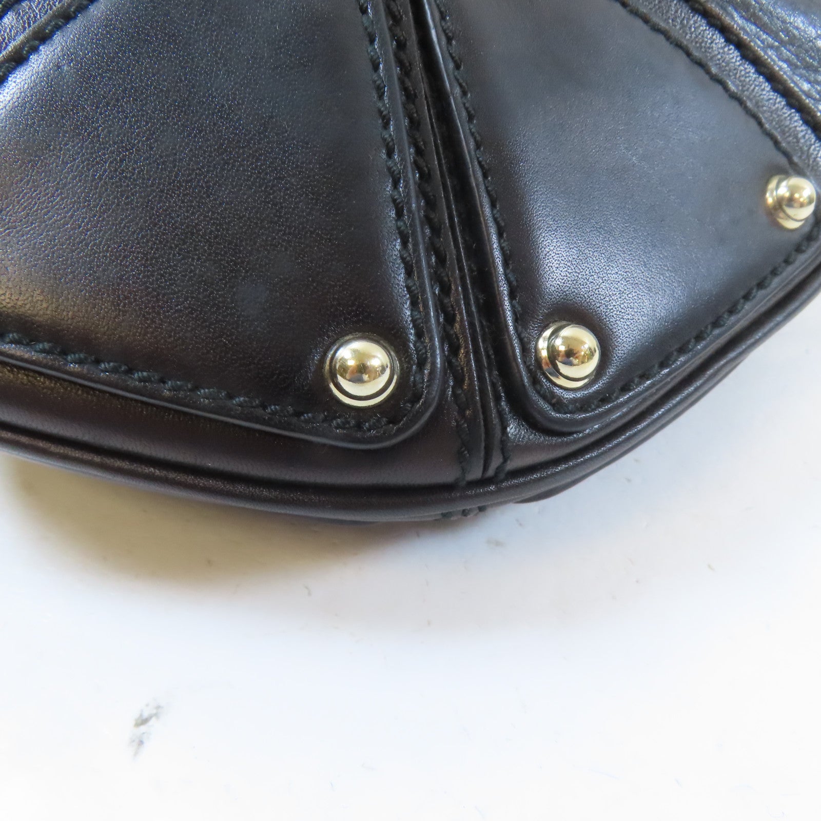 GUCCI 牛皮皮革Indy Babouska金扣手挽肩背兩用袋黑色