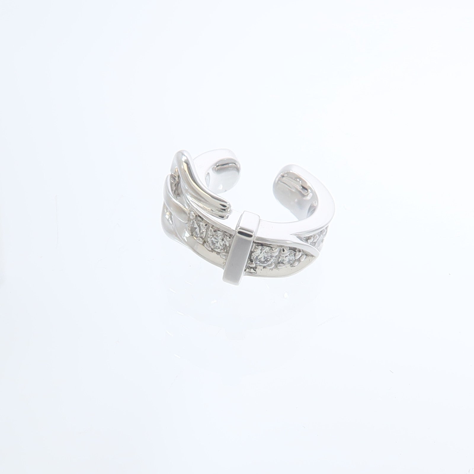 HERMES 18K白金Diamond Single Ear Cuff鑽石耳夾