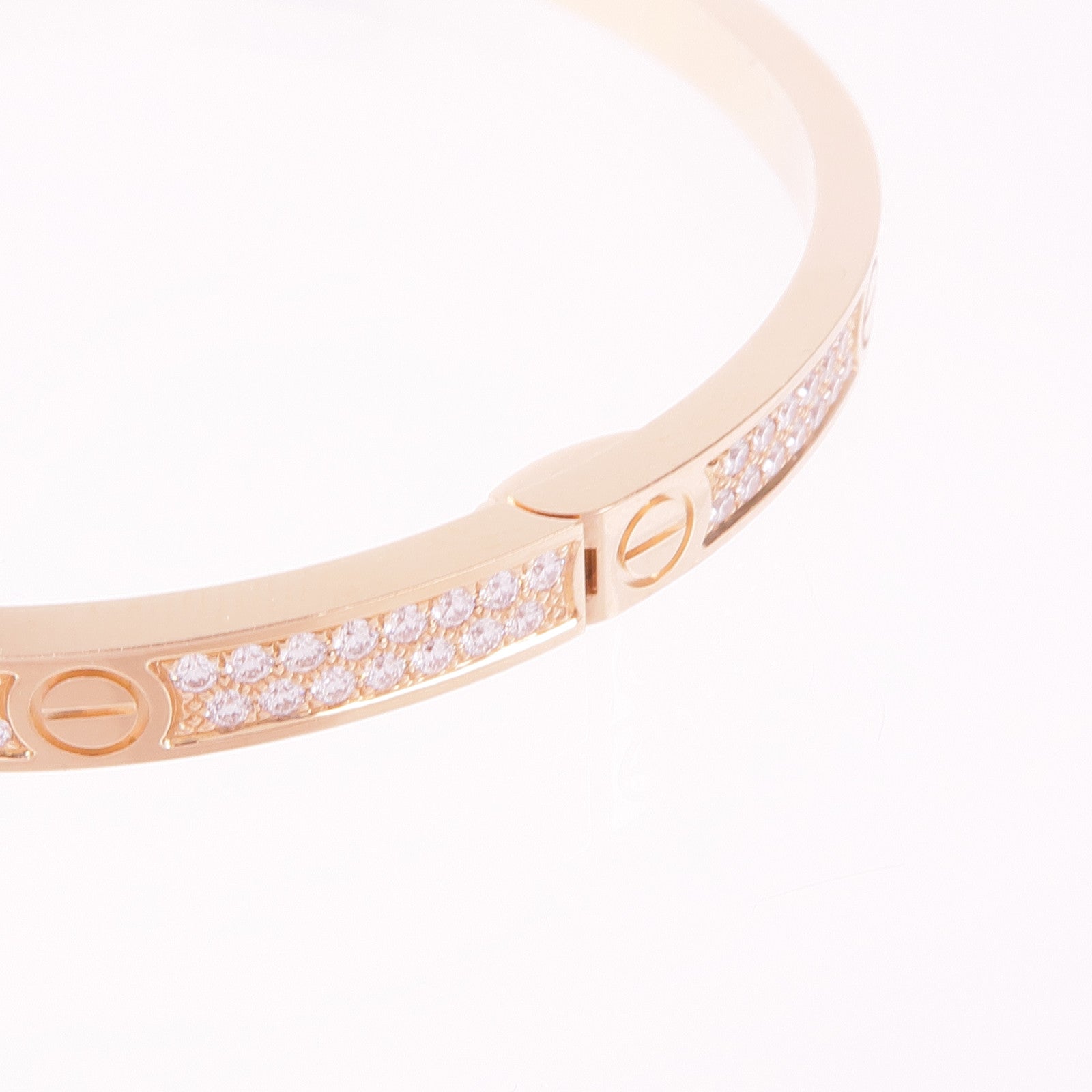 CARTIER 18K玫瑰金/鑽石Love Bracelet SM Full Diamond鑽石手鐲Cartier#17
