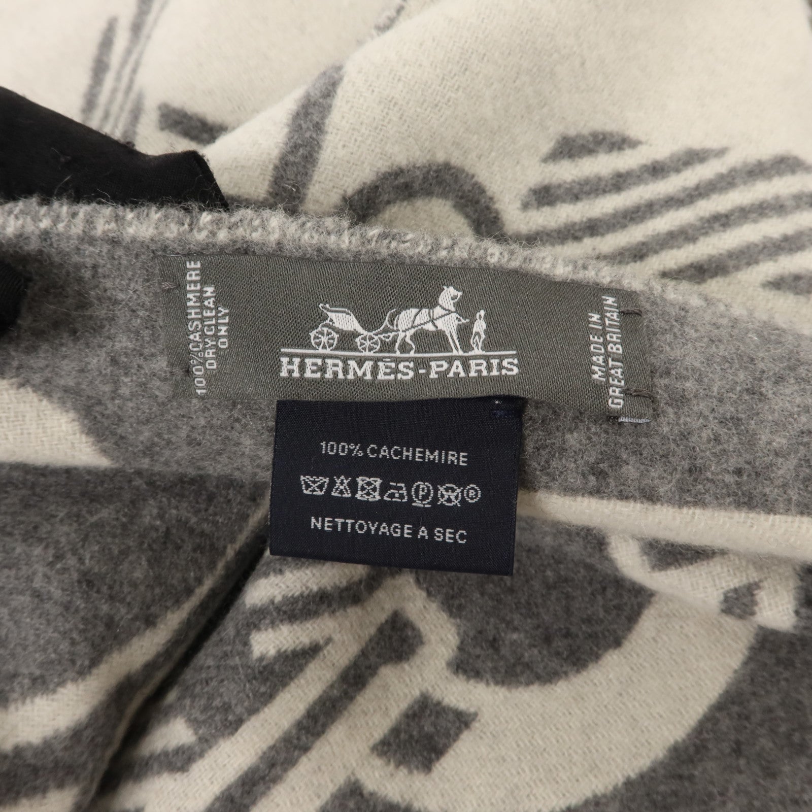 HERMES 羊絨Casaque Do Re Boucles Scarf 30x140頸巾