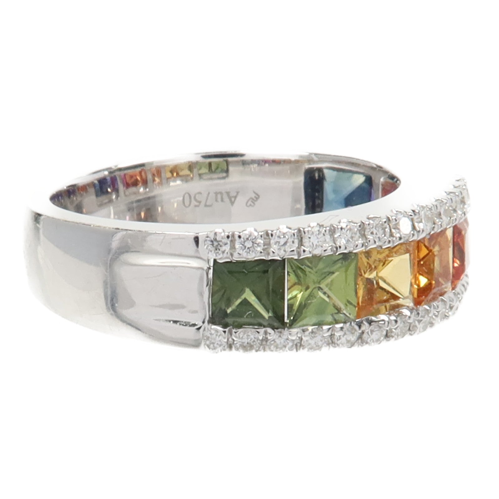 JEWELRY 18K白金Diamond/Color Stone Ring彩色寶石/鑽石戒指US#5.75