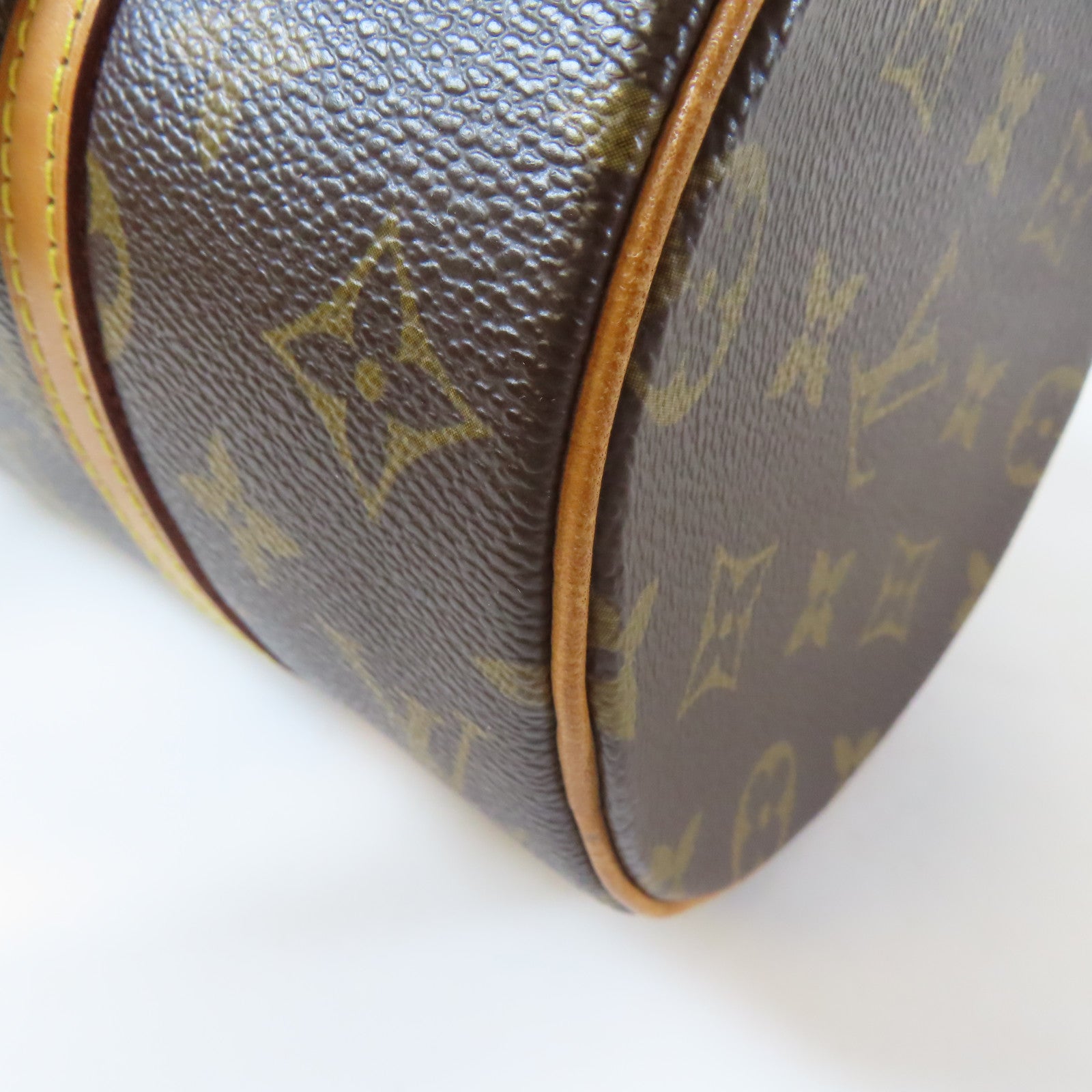 LOUIS VUITTON Monogram Papillon PM金扣手挽袋啡色