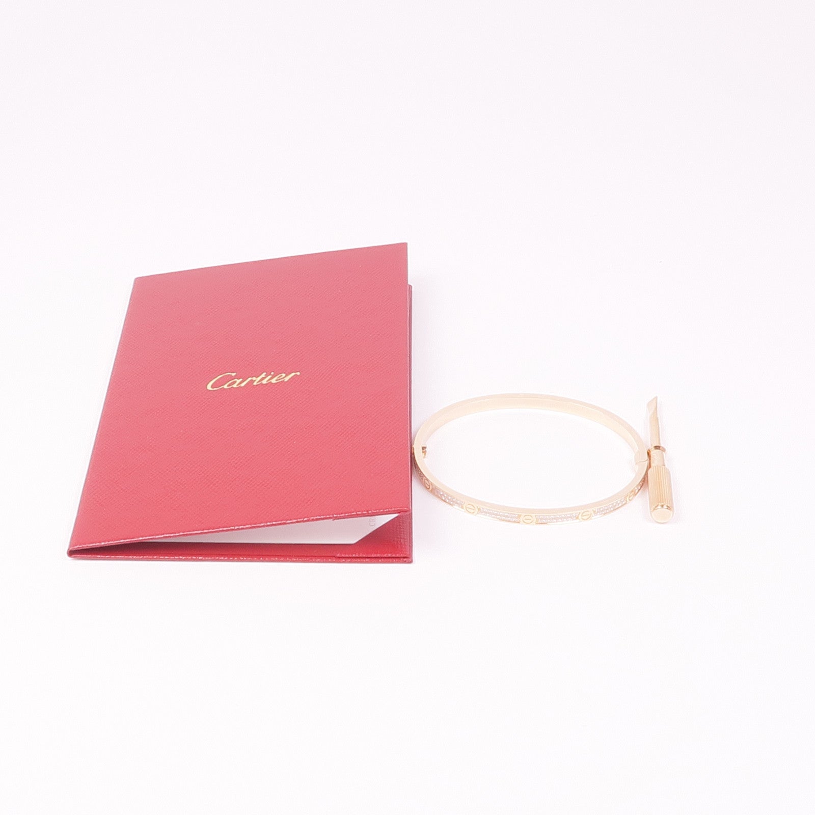 CARTIER 18K玫瑰金/鑽石Love Bracelet SM Full Diamond鑽石手鐲Cartier#17