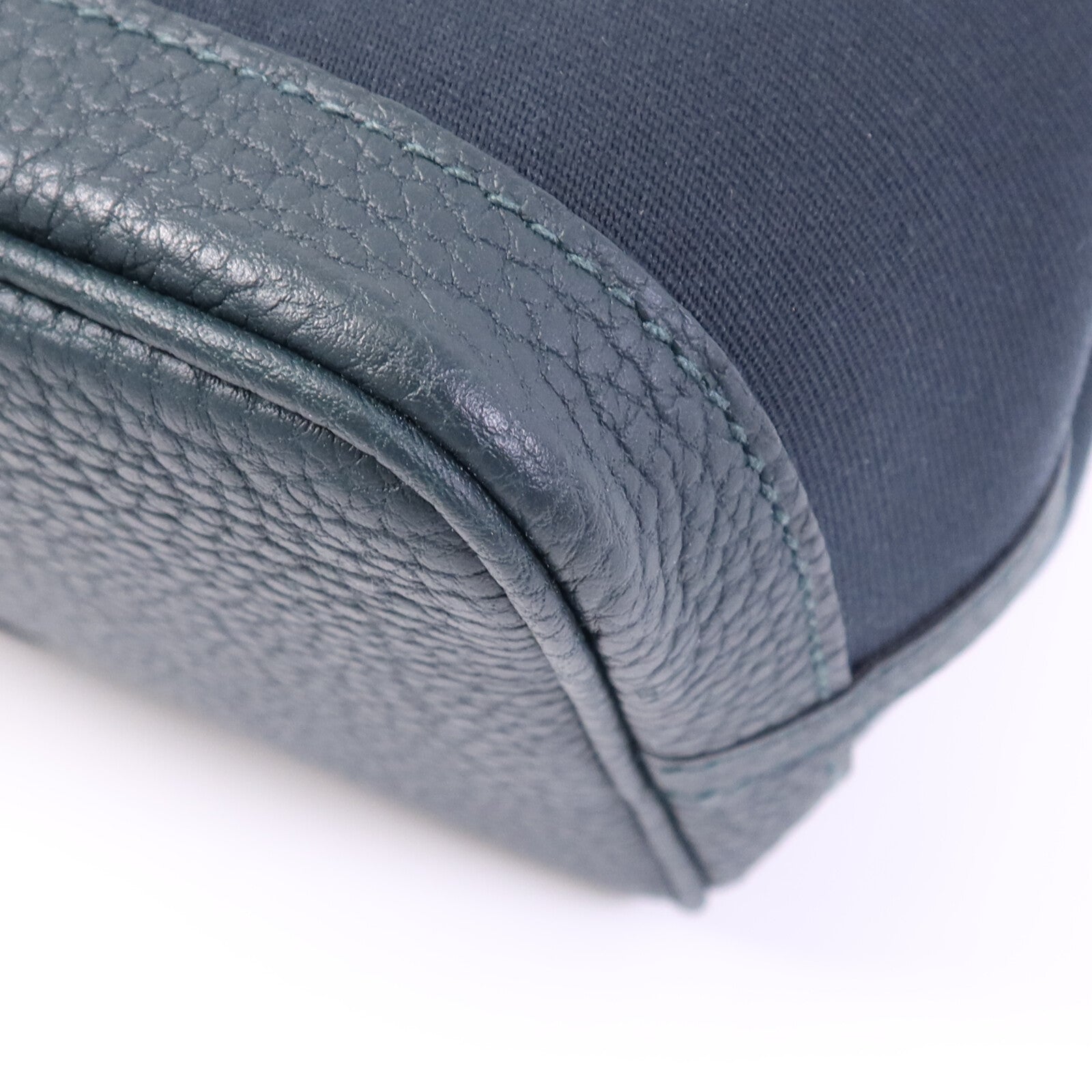 HERMES 帆布Garden Party TPM銀扣手挽袋Vert Cypres/Vert Olive