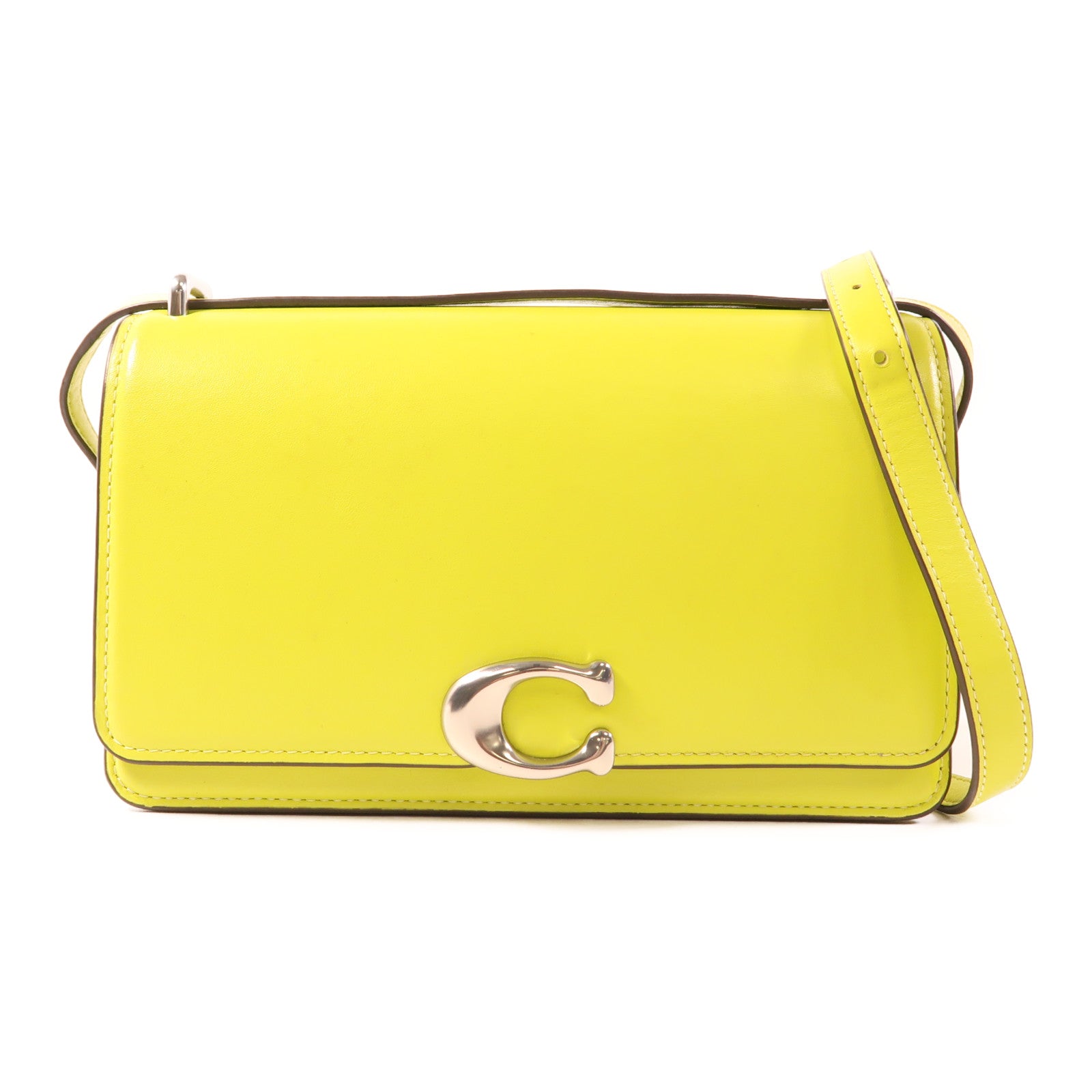 COACH 牛皮皮革Bandit Shoulder Bag銀扣肩背袋