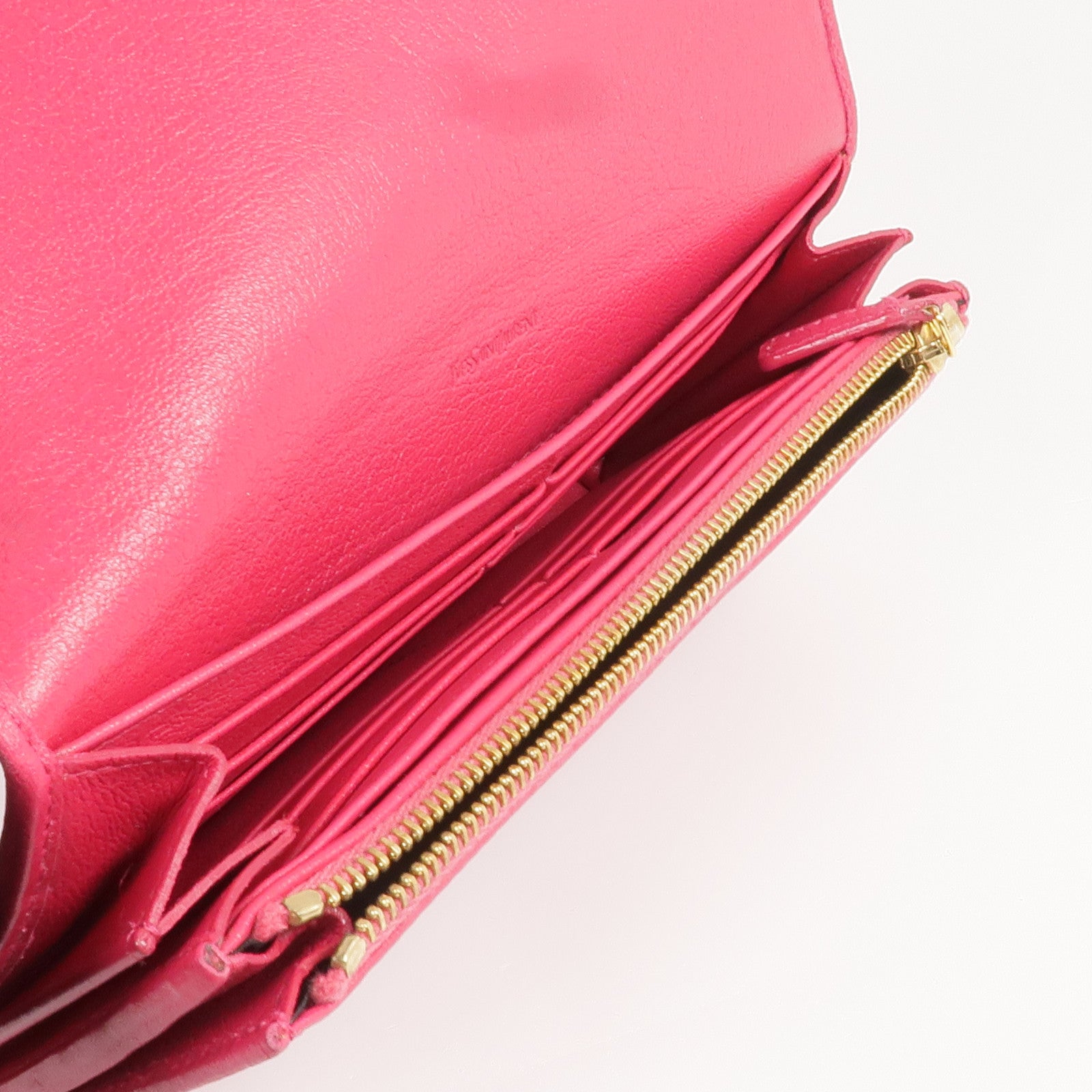 SAINT LAURENT 牛皮皮革Long Wallet金扣長錢包