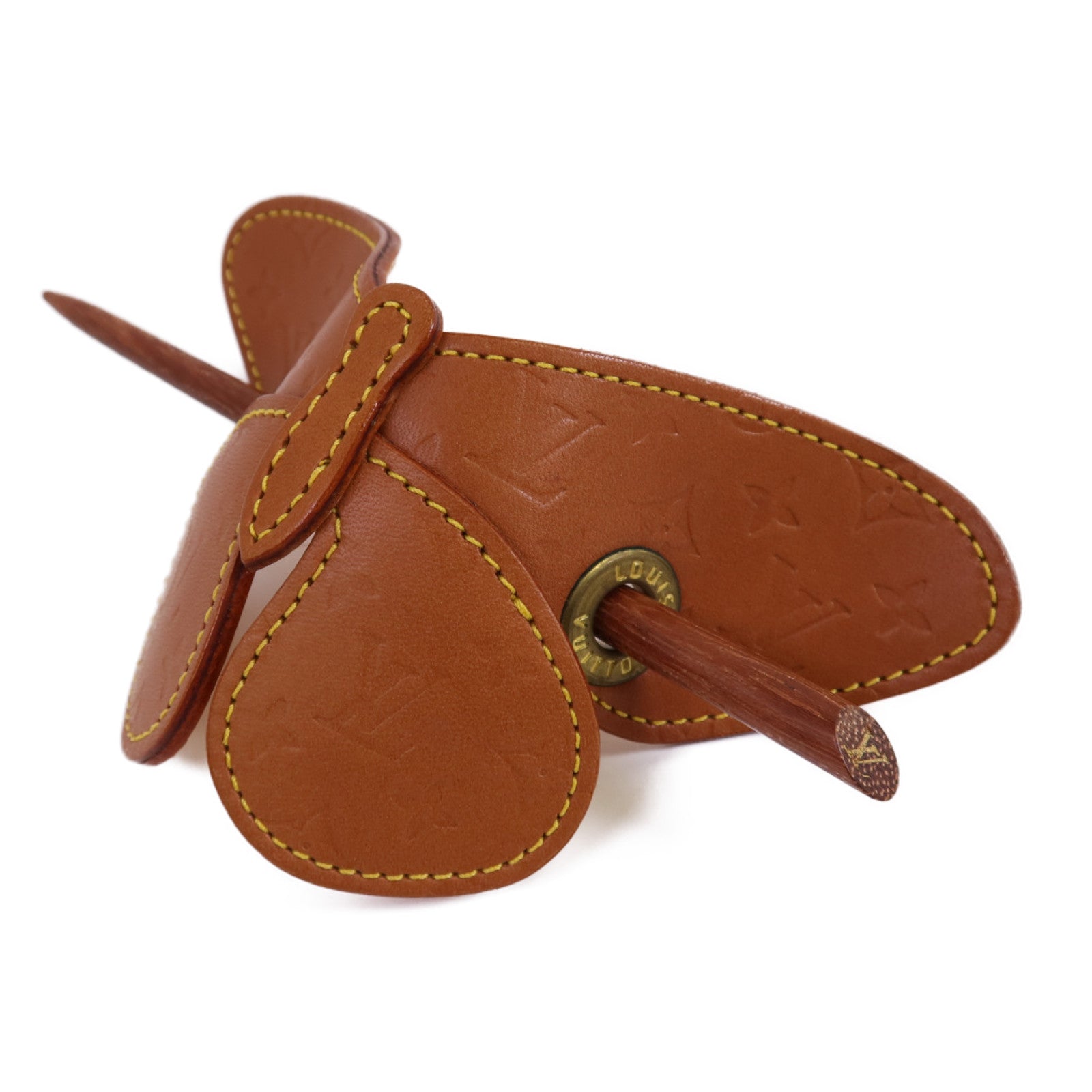 LOUIS VUITTON 皮革Butterfly Hair Pin Barrette髮飾
