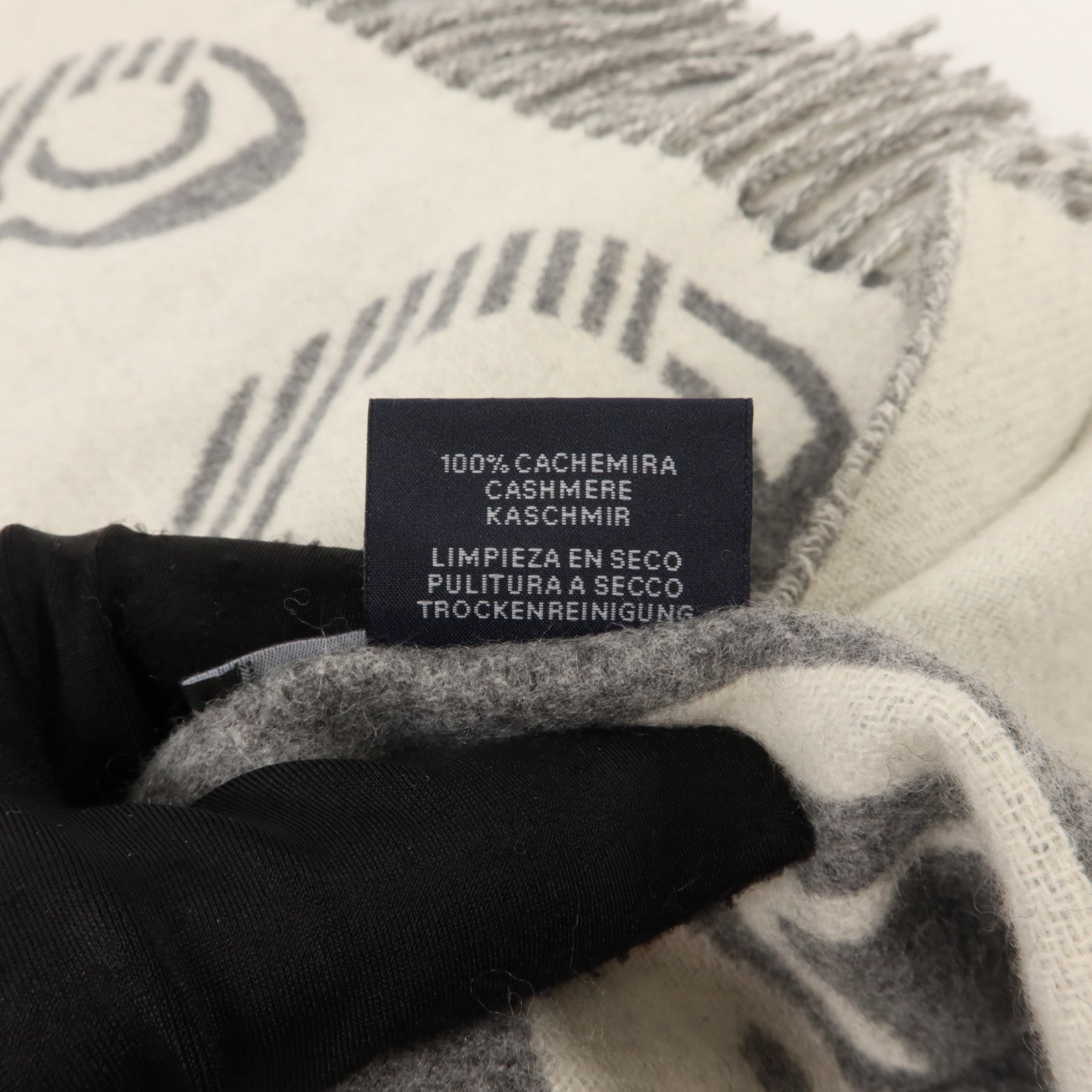 HERMES 羊絨Casaque Do Re Boucles Scarf 30x140頸巾