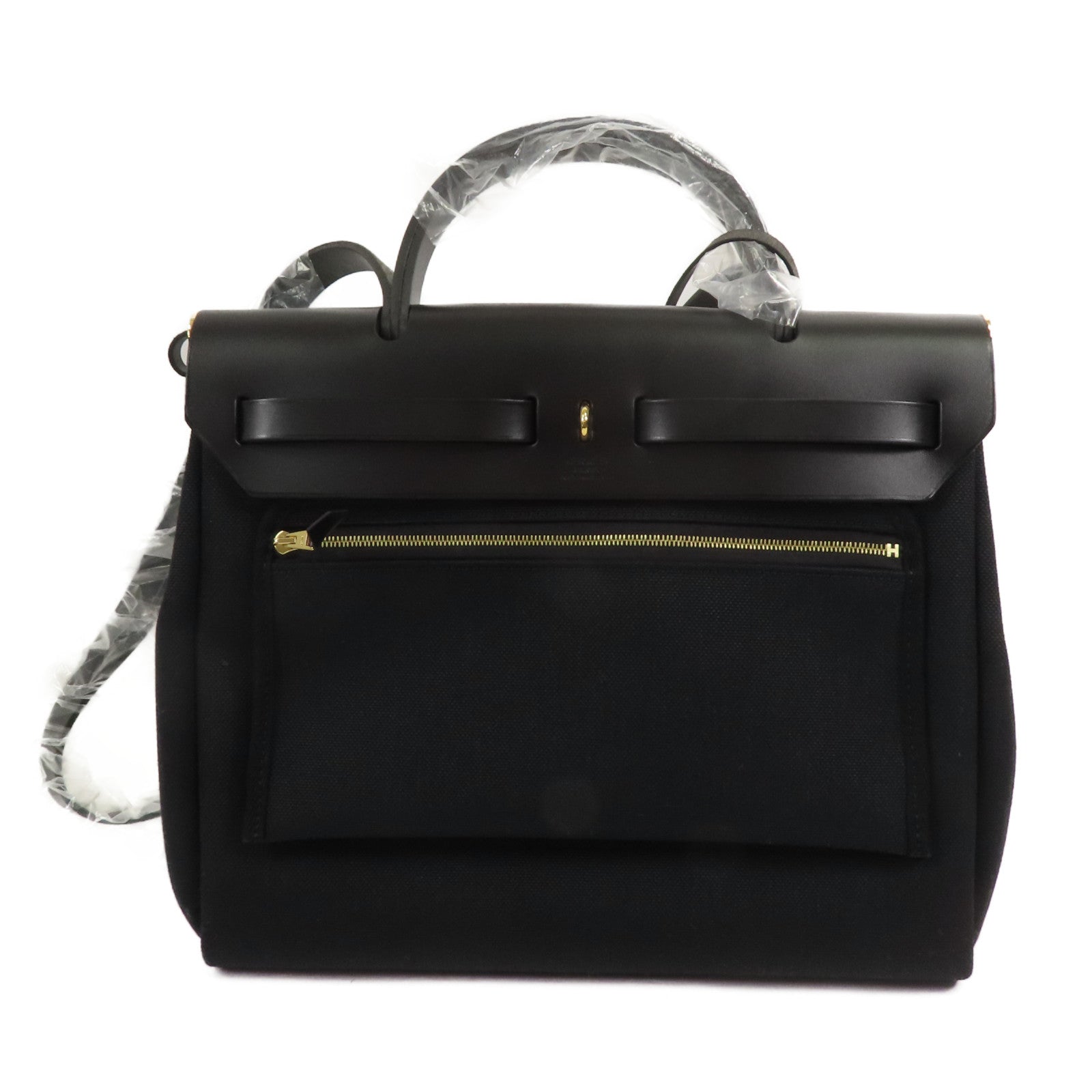 HERMES 帆布Herbag Zip 31手挽肩背兩用袋Noir