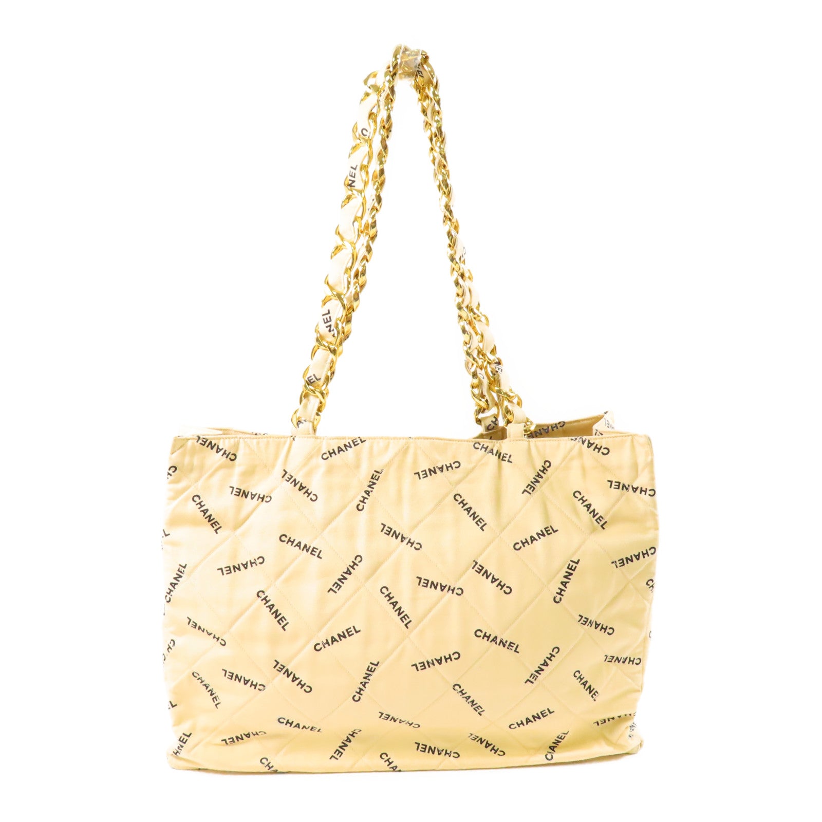 CHANEL 【激減優惠】帆布Vintage Tote Bag金扣鏈帶手挽袋