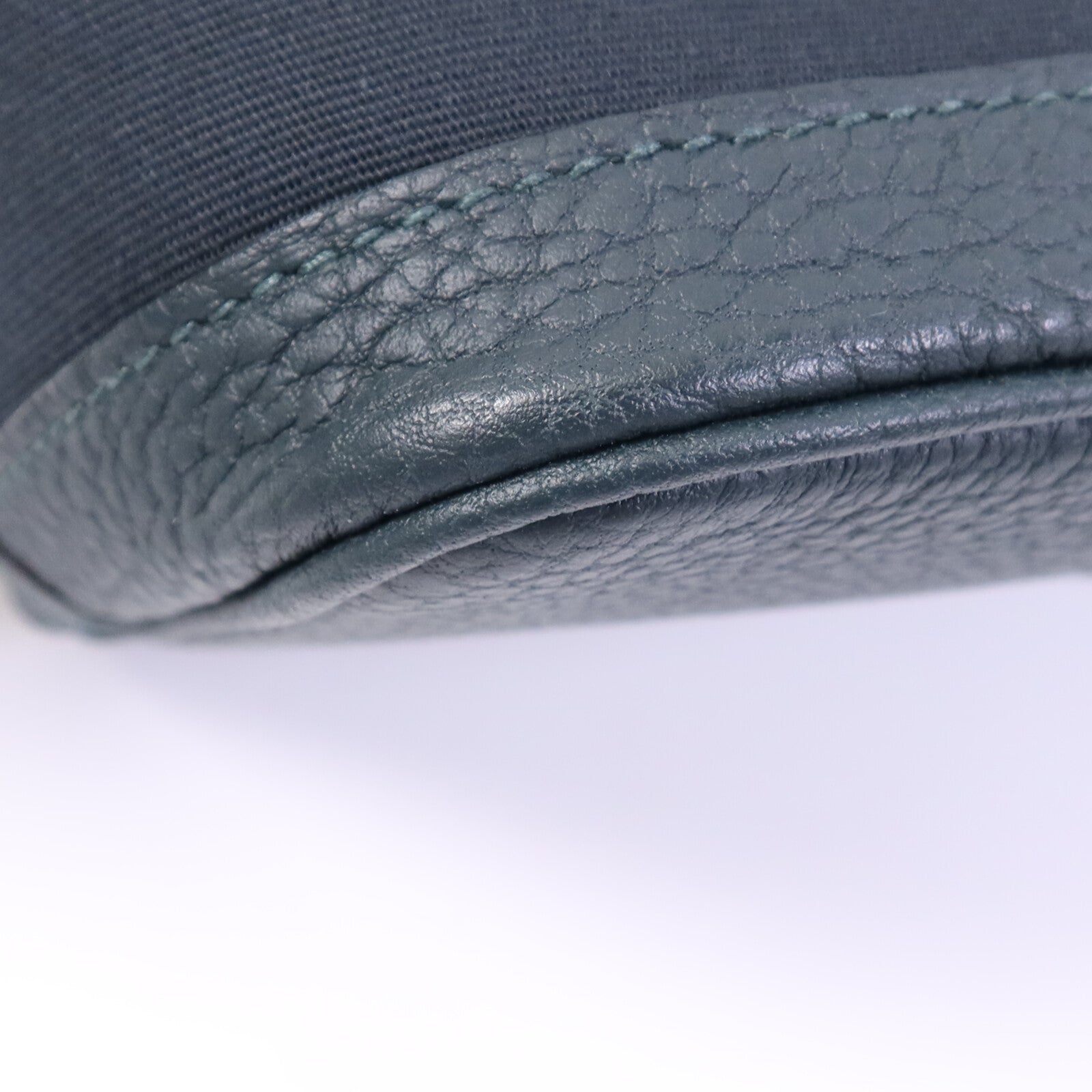 HERMES 帆布Garden Party TPM銀扣手挽袋Vert Cypres/Vert Olive