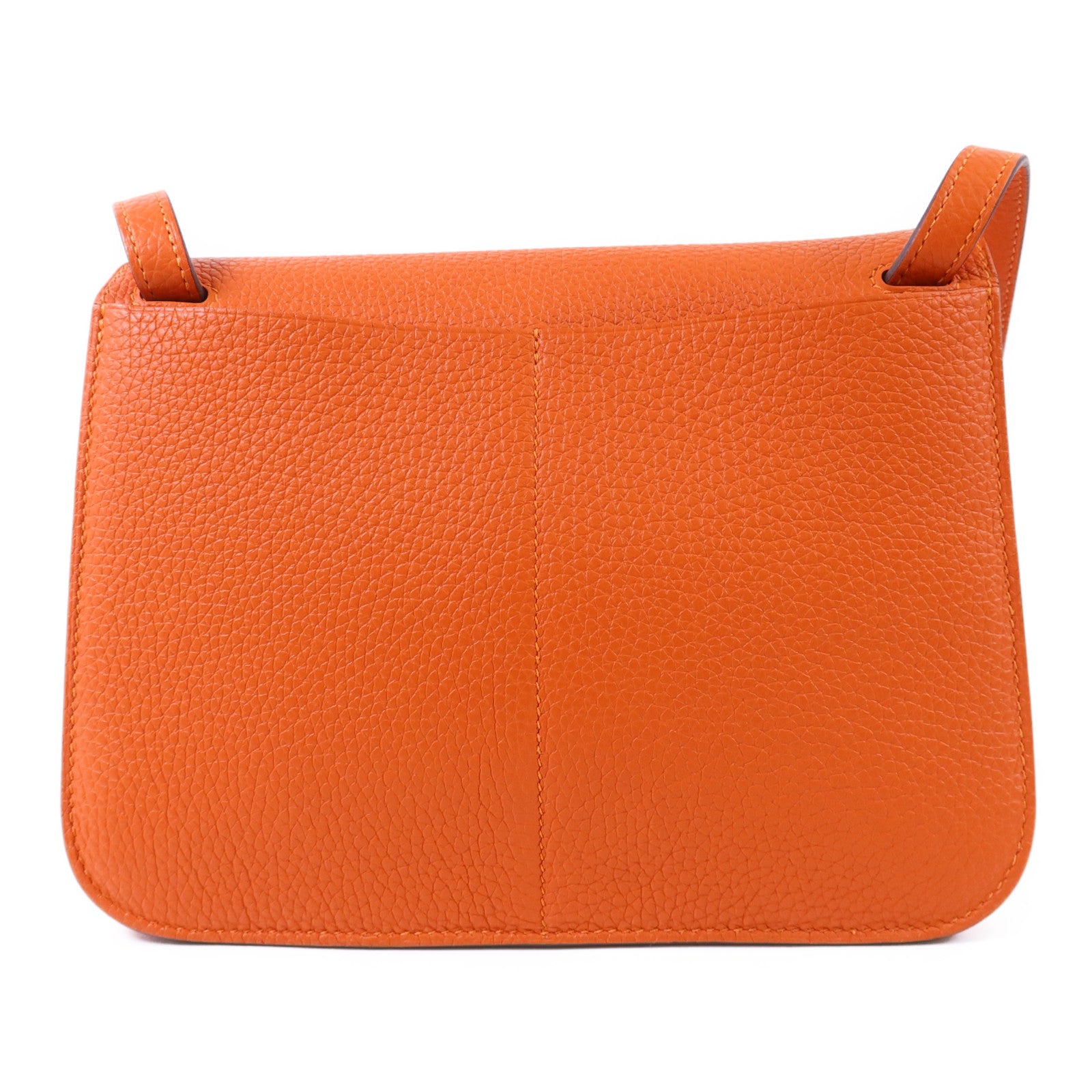 HERMES Clemence皮革Halzan 25金扣手挽肩背兩用袋Feu