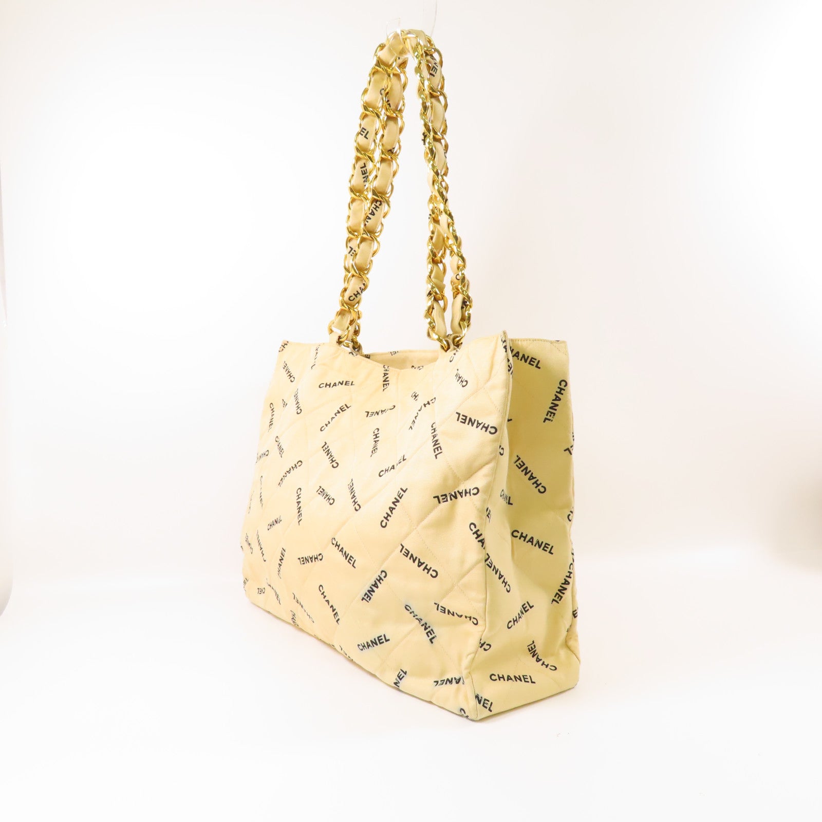 CHANEL 【激減優惠】帆布Vintage Tote Bag金扣鏈帶手挽袋