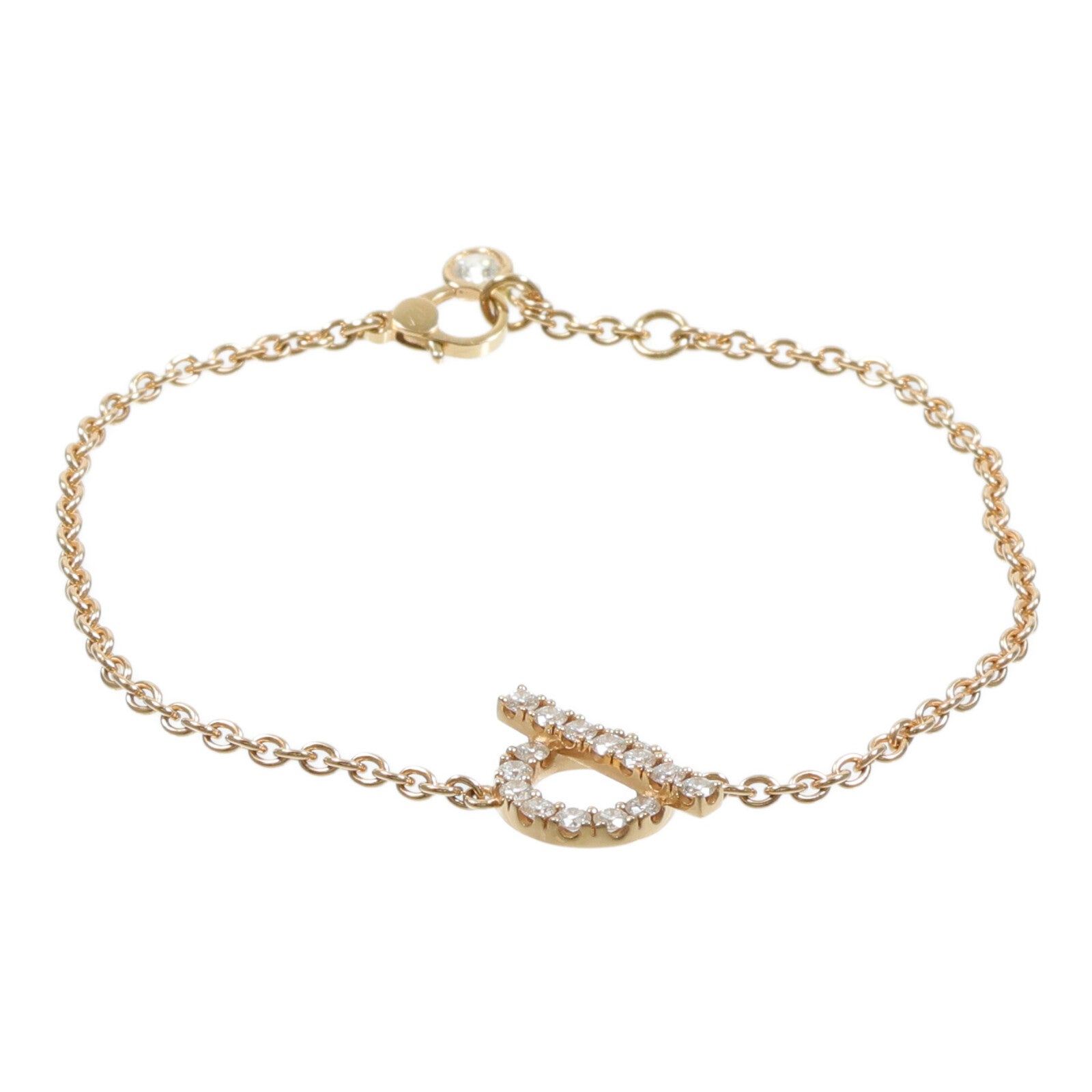 HERMES 18K玫瑰金Finesse Bracelet鑽石手鏈