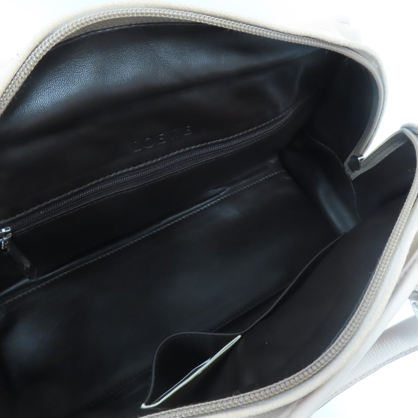 LOEWE 【激減優惠】麂皮/牛皮皮革Hand Bag銀扣手挽袋粉紅色