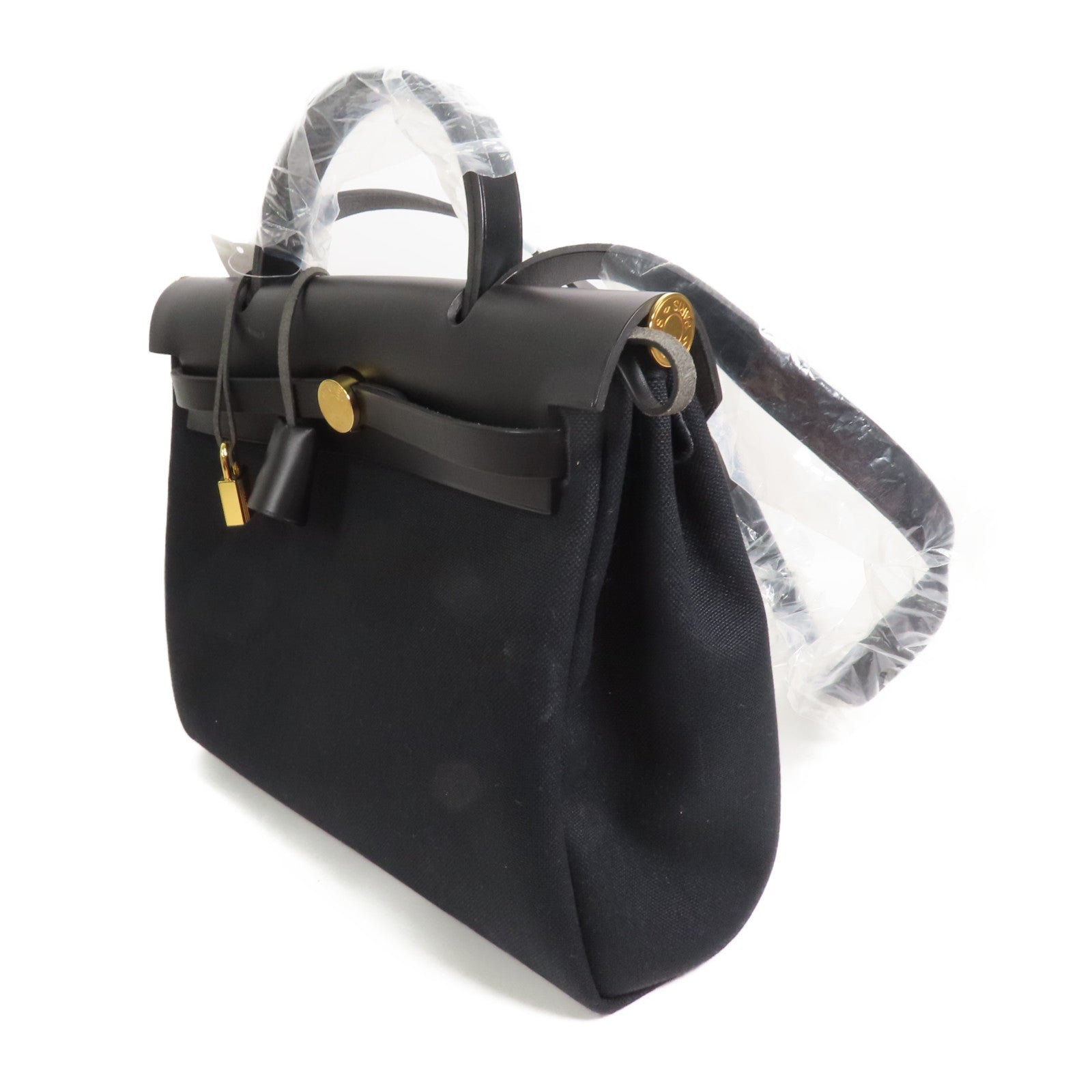 HERMES 帆布Herbag Zip 31手挽肩背兩用袋Noir