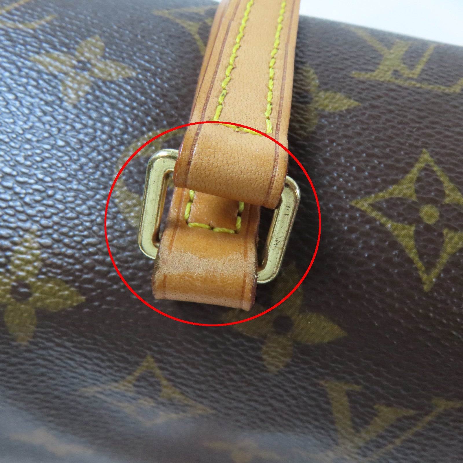 LOUIS VUITTON Monogram Papillon PM金扣手挽袋啡色
