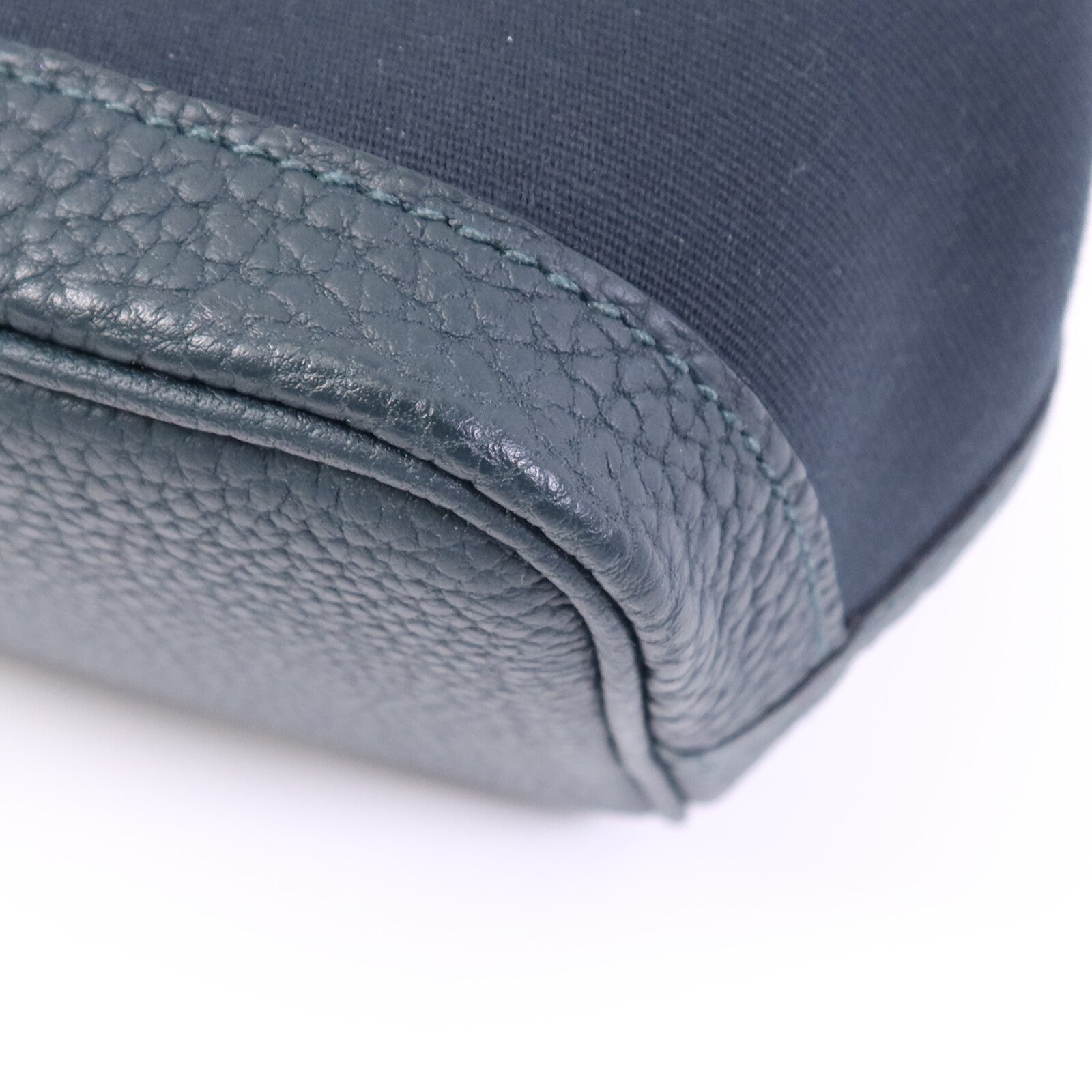 HERMES 帆布Garden Party TPM銀扣手挽袋Vert Cypres/Vert Olive