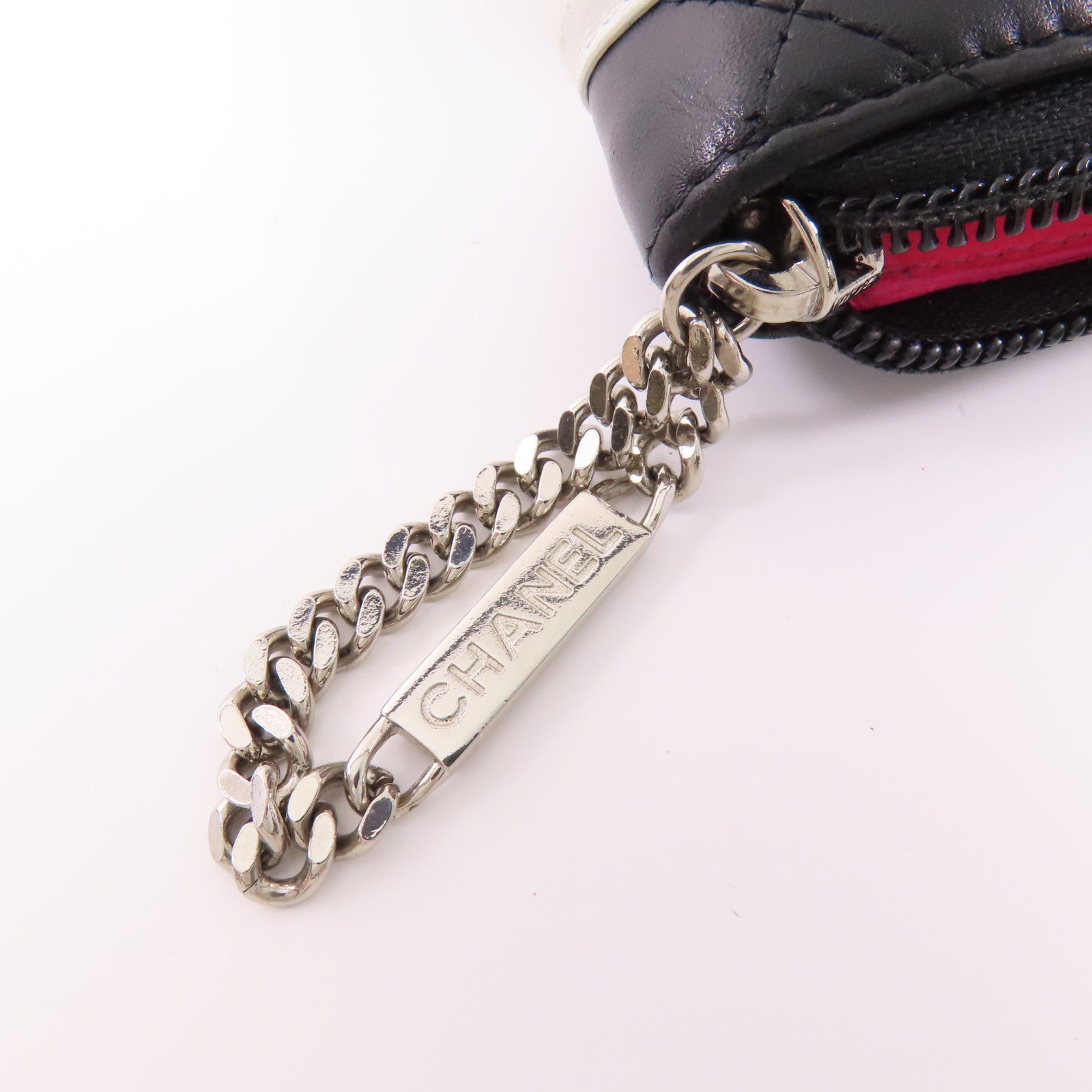 CHANEL 牛皮皮革Cambon Zipper Wallet銀扣長錢包