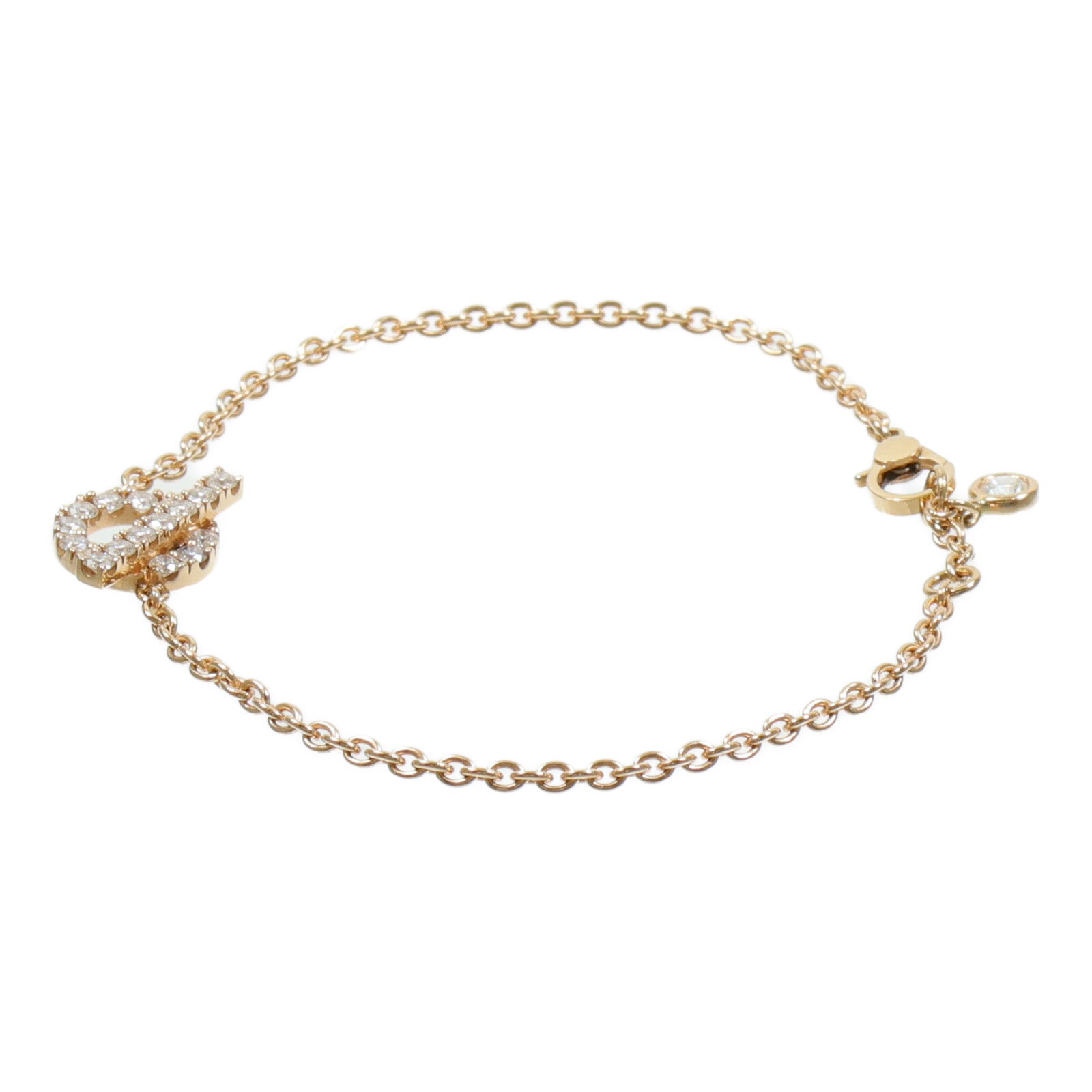 HERMES 18K玫瑰金Finesse Bracelet鑽石手鏈
